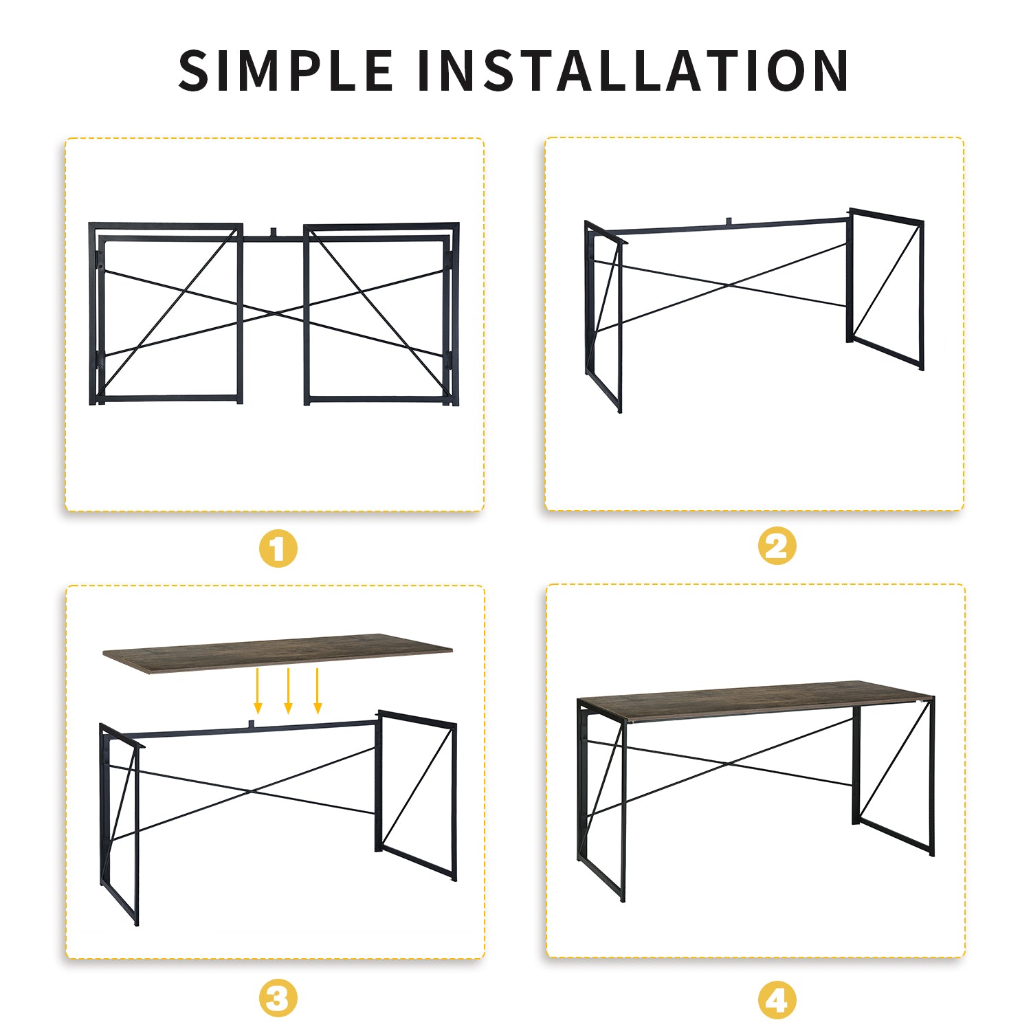 Homy Casa HARPER 246T 47.2" Computer Desk for Home Office Workspace Open Box