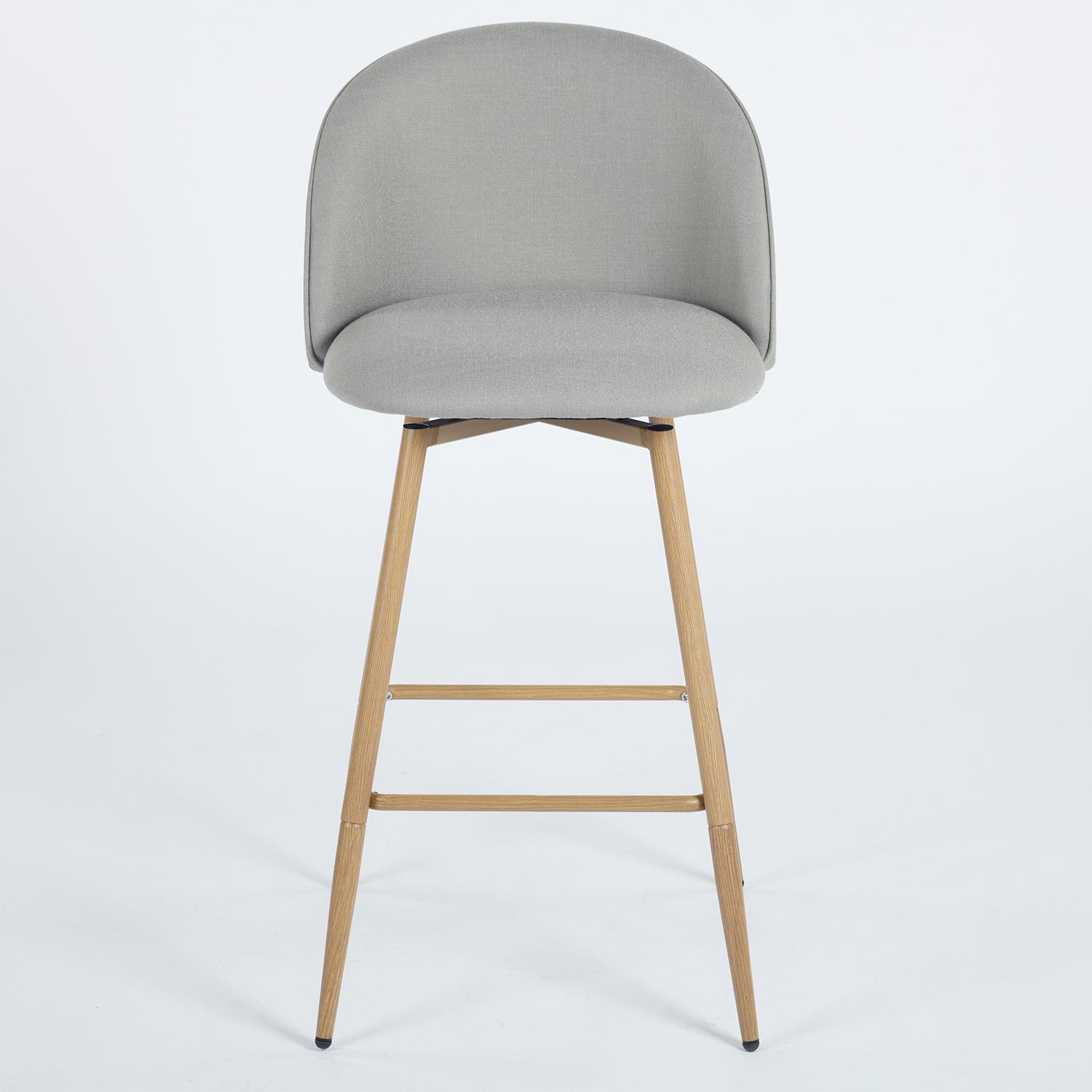 Open Box Homy Casa HASEEB Counter Fabric Swivel Barstool Grey Oak Leg 18.3" x 19.9" x 37" Modern Seating