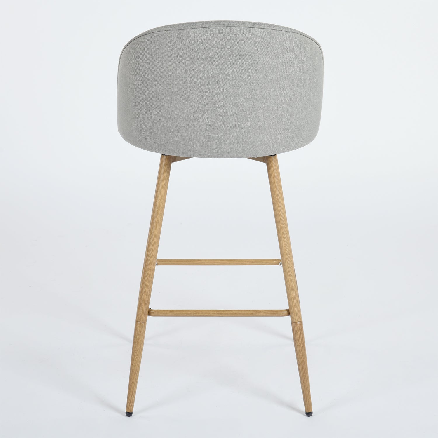 Open Box Homy Casa HASEEB Counter Fabric Swivel Barstool Grey Oak Leg 18.3" x 19.9" x 37" Modern Seating