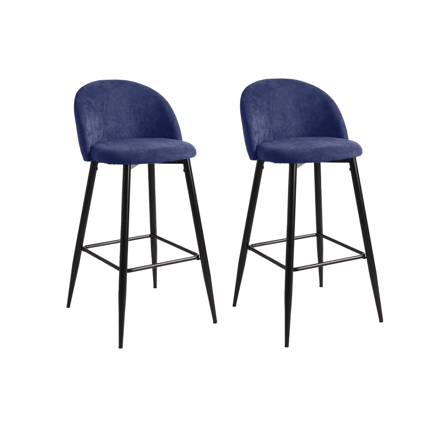 Homy Casa HASEEB Navy Blue Terry 30" Bar Stool Modern Seating for Home or Workspace Open Box