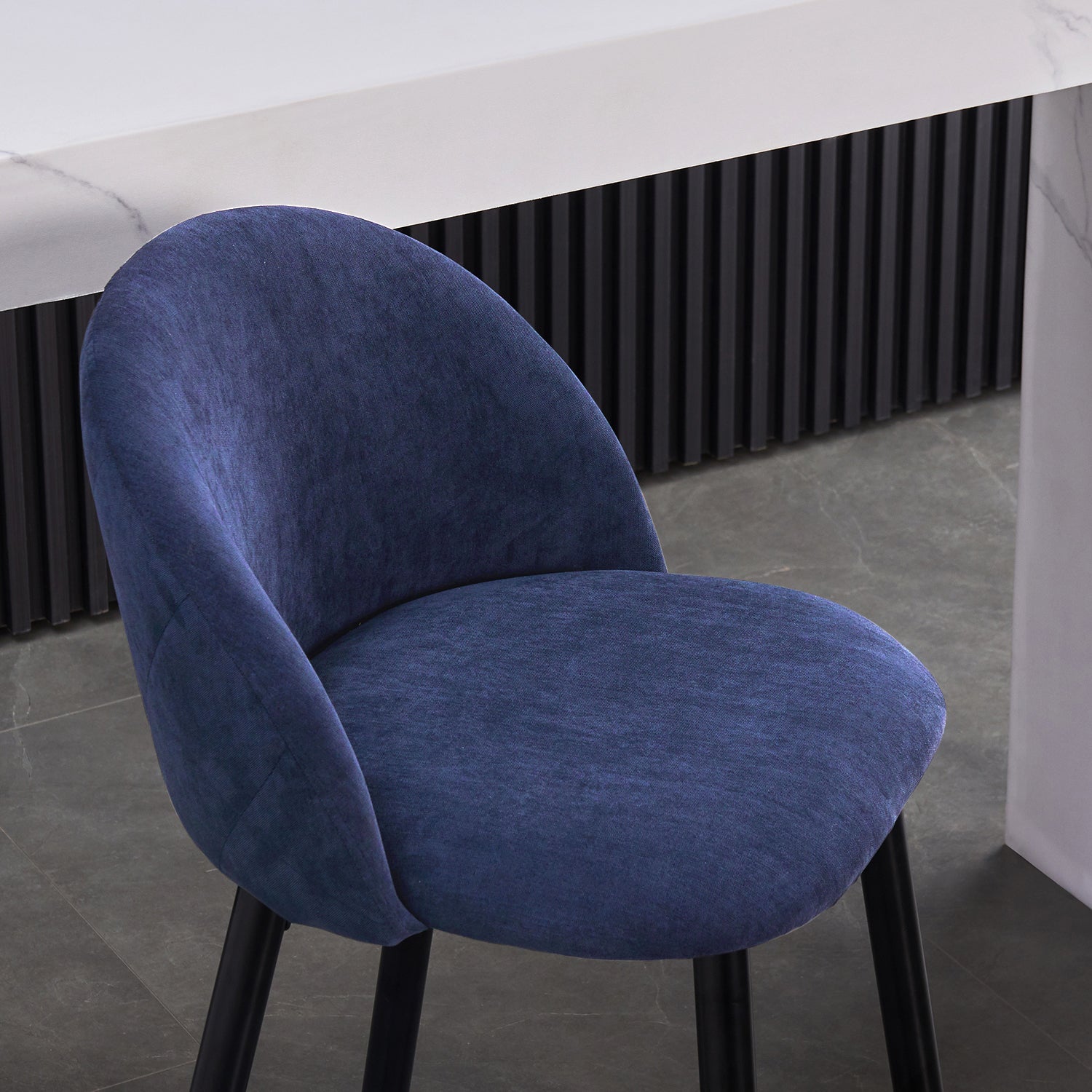 Homy Casa HASEEB Navy Blue Terry 30" Bar Stool Modern Seating for Home or Workspace Open Box