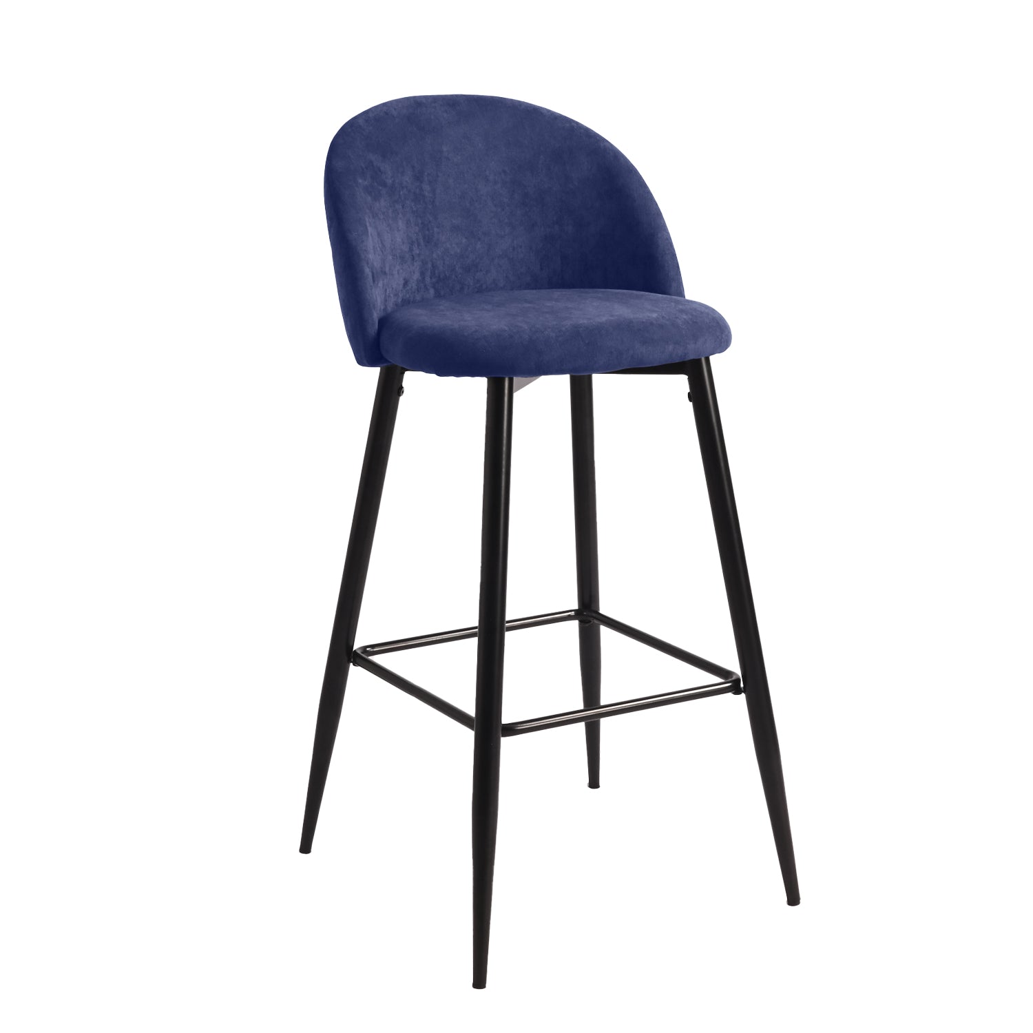 Homy Casa HASEEB Navy Blue Terry 30" Bar Stool Modern Seating for Home or Workspace Open Box