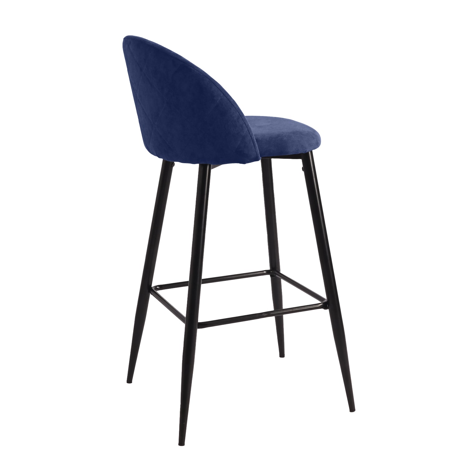 Homy Casa HASEEB Navy Blue Terry 30" Bar Stool Modern Seating for Home or Workspace Open Box
