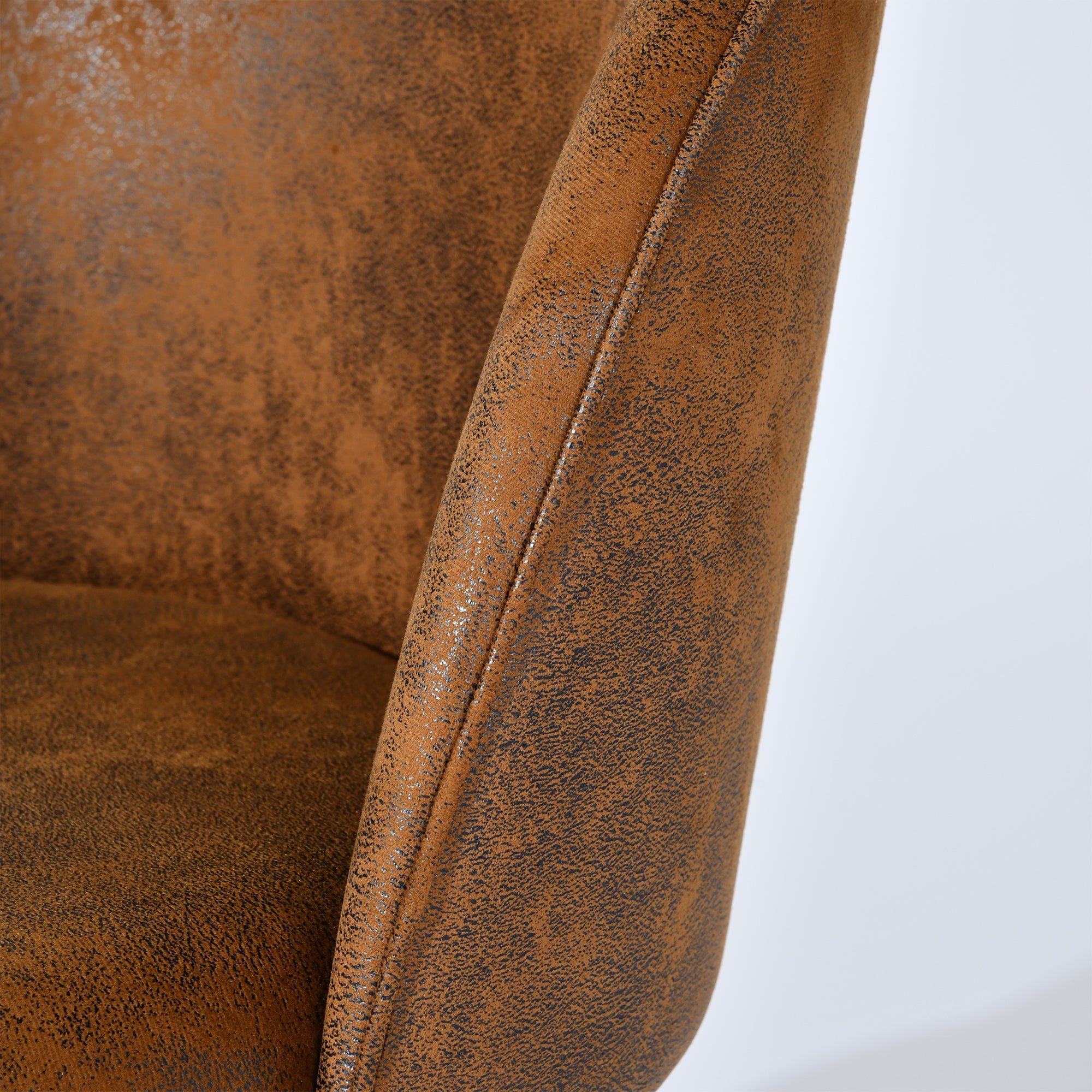 Homy Casa HAVEN SUEDE BROWN WALNUT LEG 2PK 20.08"L x 21.06"W x 33.07"H Dining Chair Set