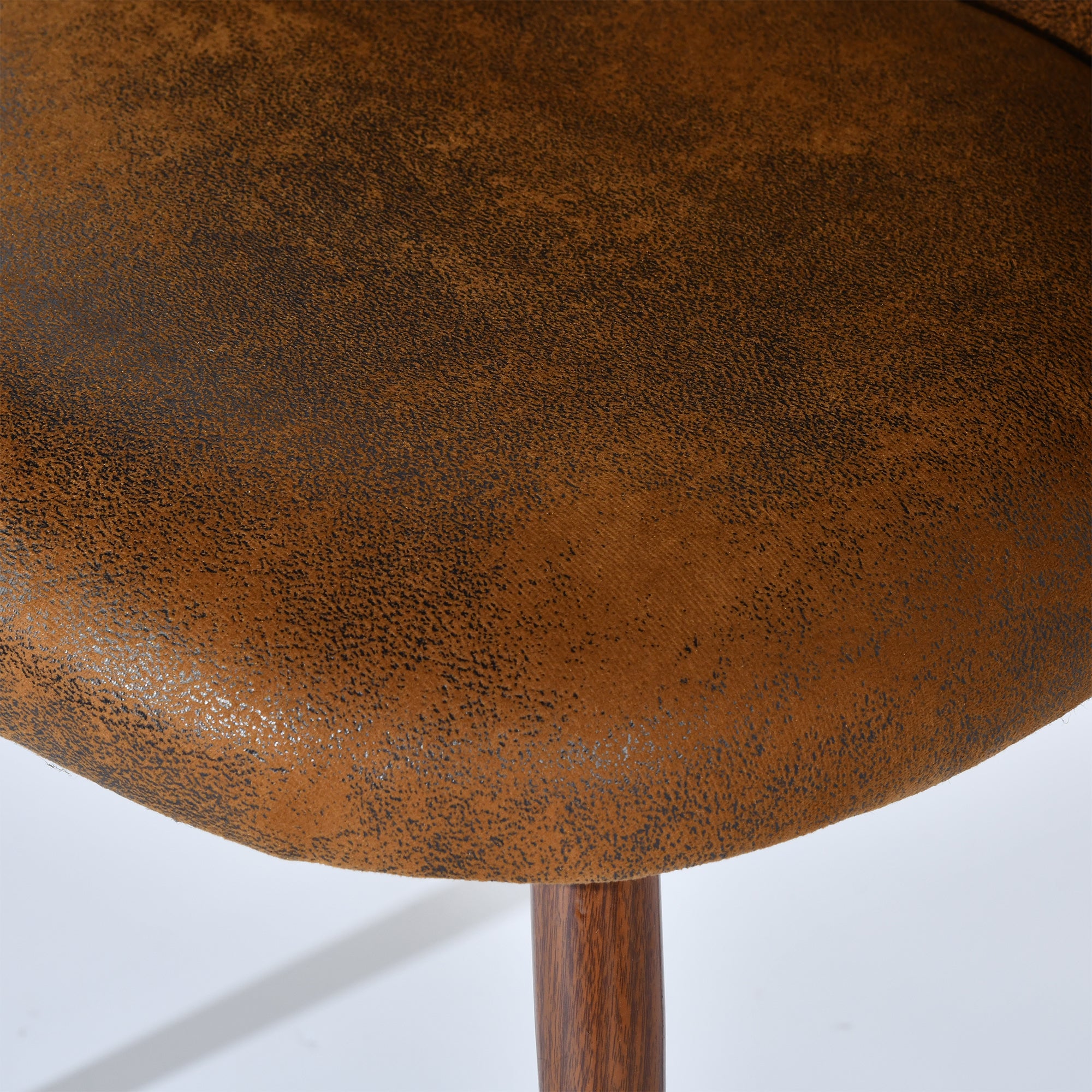 Homy Casa HAVEN SUEDE BROWN WALNUT LEG 2PK 20.08"L x 21.06"W x 33.07"H Dining Chair Set