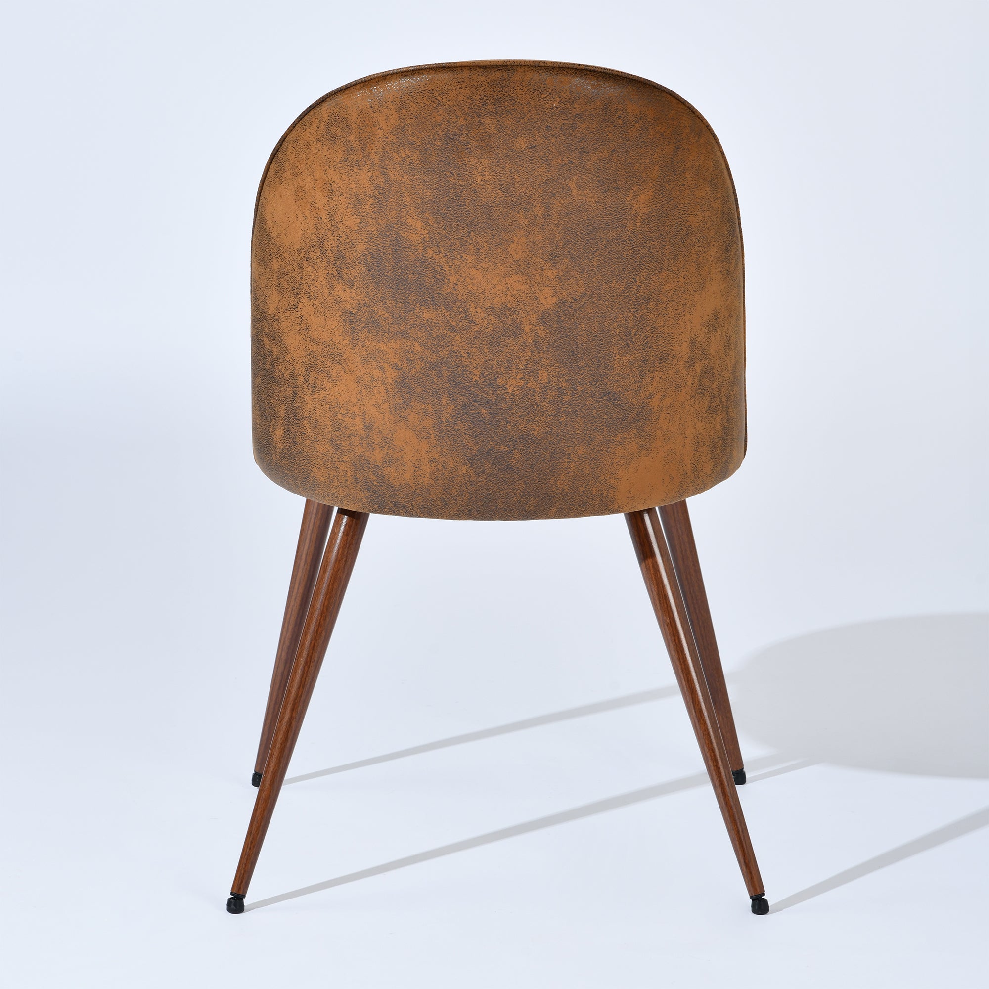 Homy Casa HAVEN SUEDE BROWN WALNUT LEG 2PK 20.08"L x 21.06"W x 33.07"H Dining Chair Set