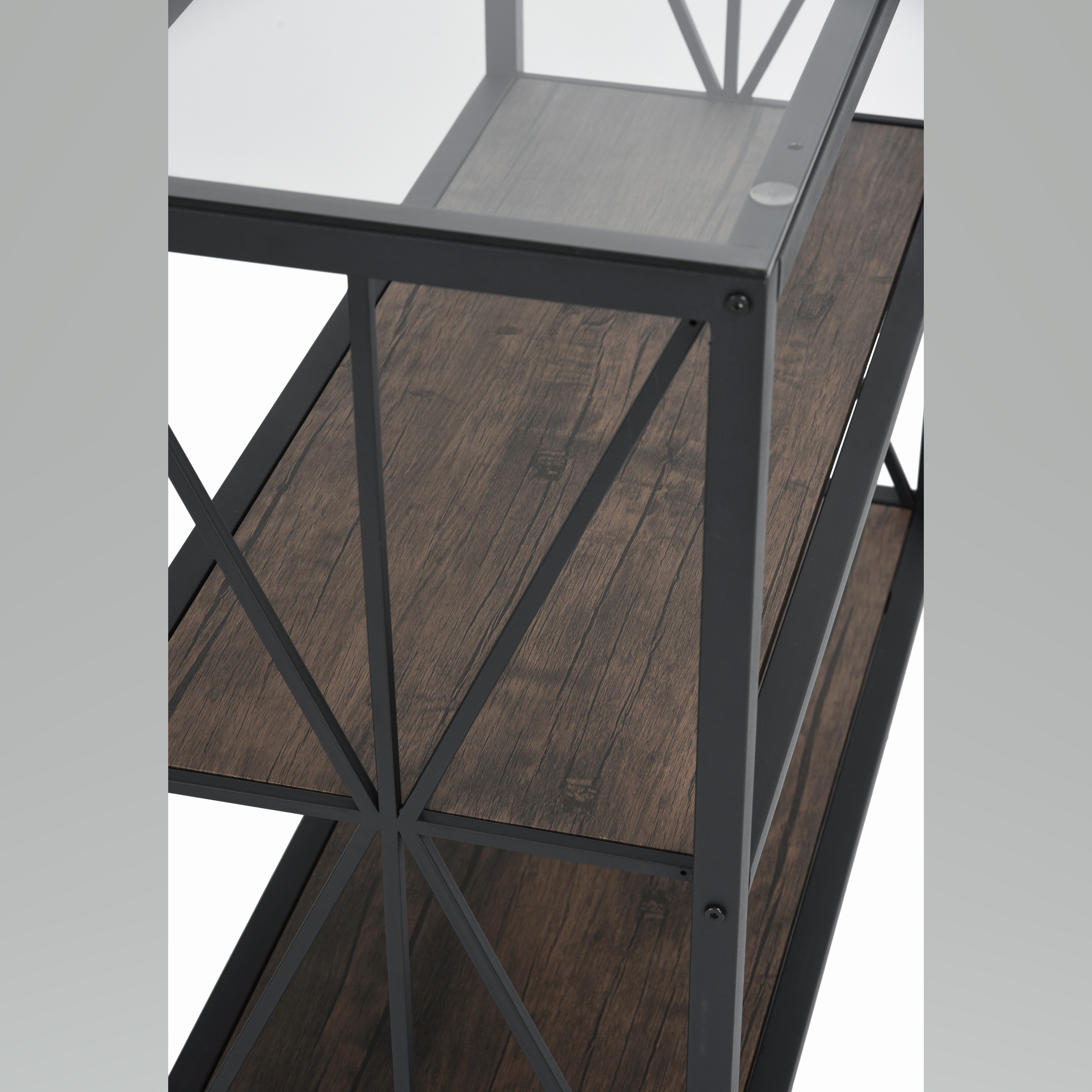 Open Box Homy Casa HONOURABLE GLASS 35.43" W x 14.96" D x 31.5" H Shelving Unit
