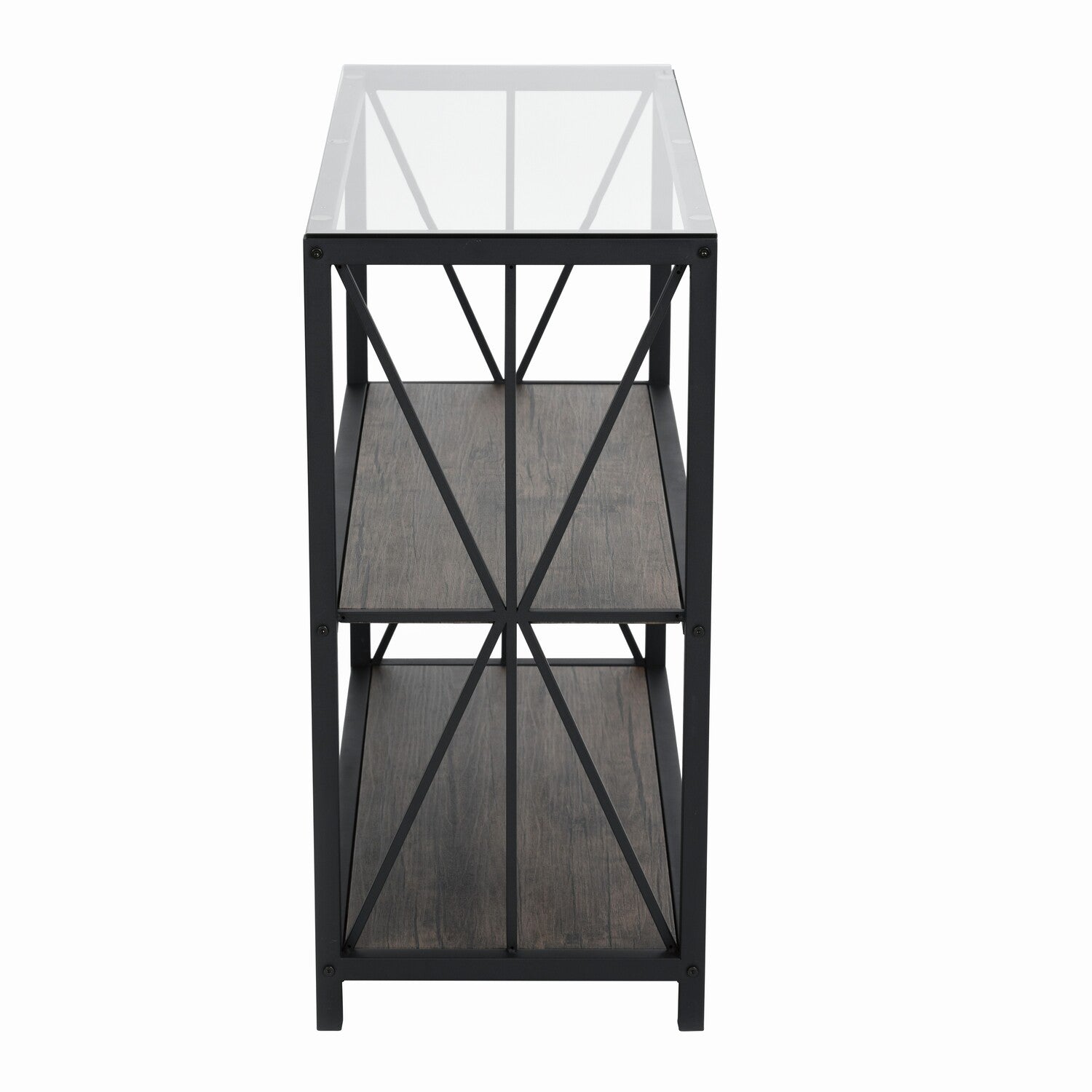 Open Box Homy Casa HONOURABLE GLASS 35.43" W x 14.96" D x 31.5" H Shelving Unit