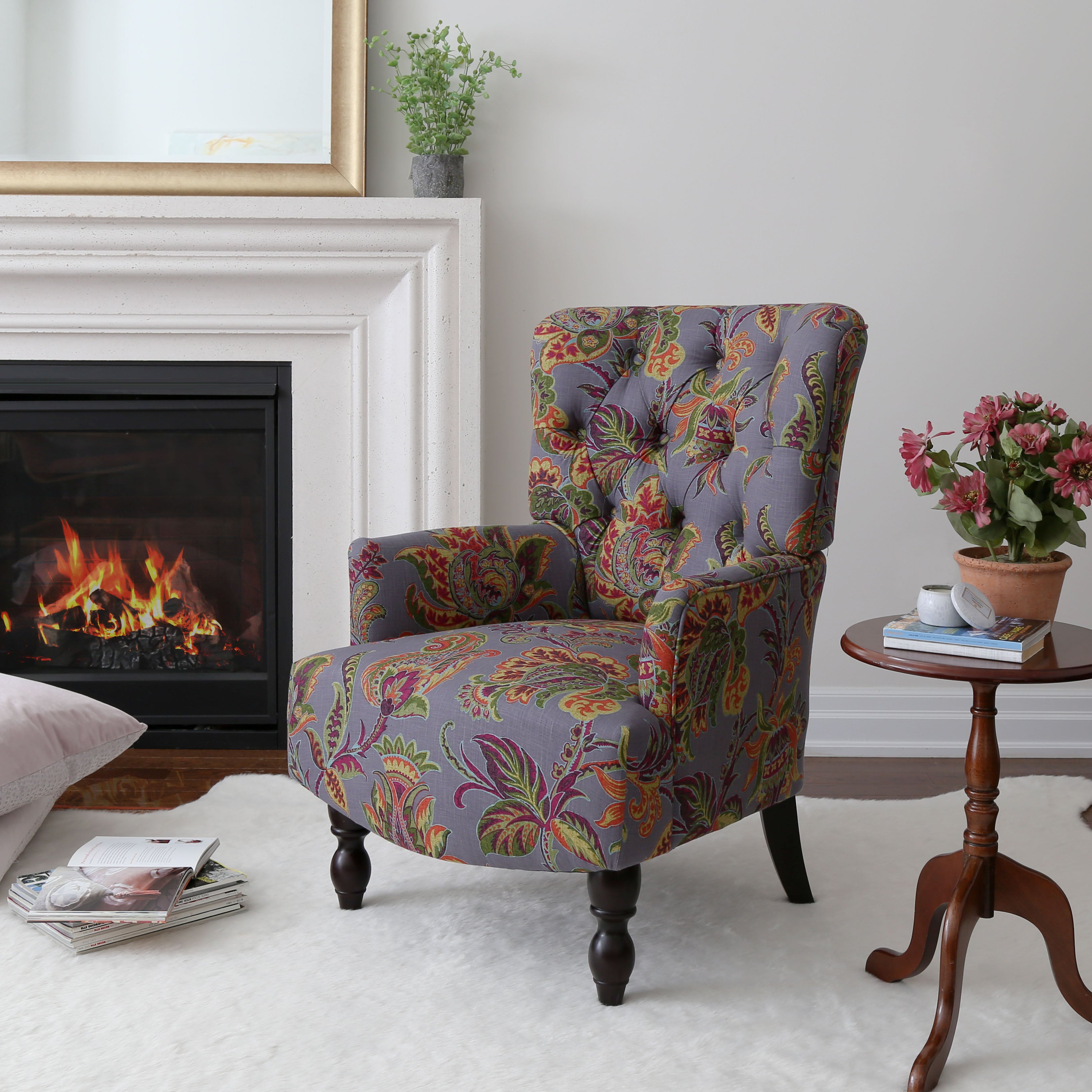 Open Box Homy Casa JOVANNI PATTERN A Leisure Chair "27.8'' W x 31.5'' D x 38.4'' H" Modern Comfort Armchair for Living Room, Bedroom, Office