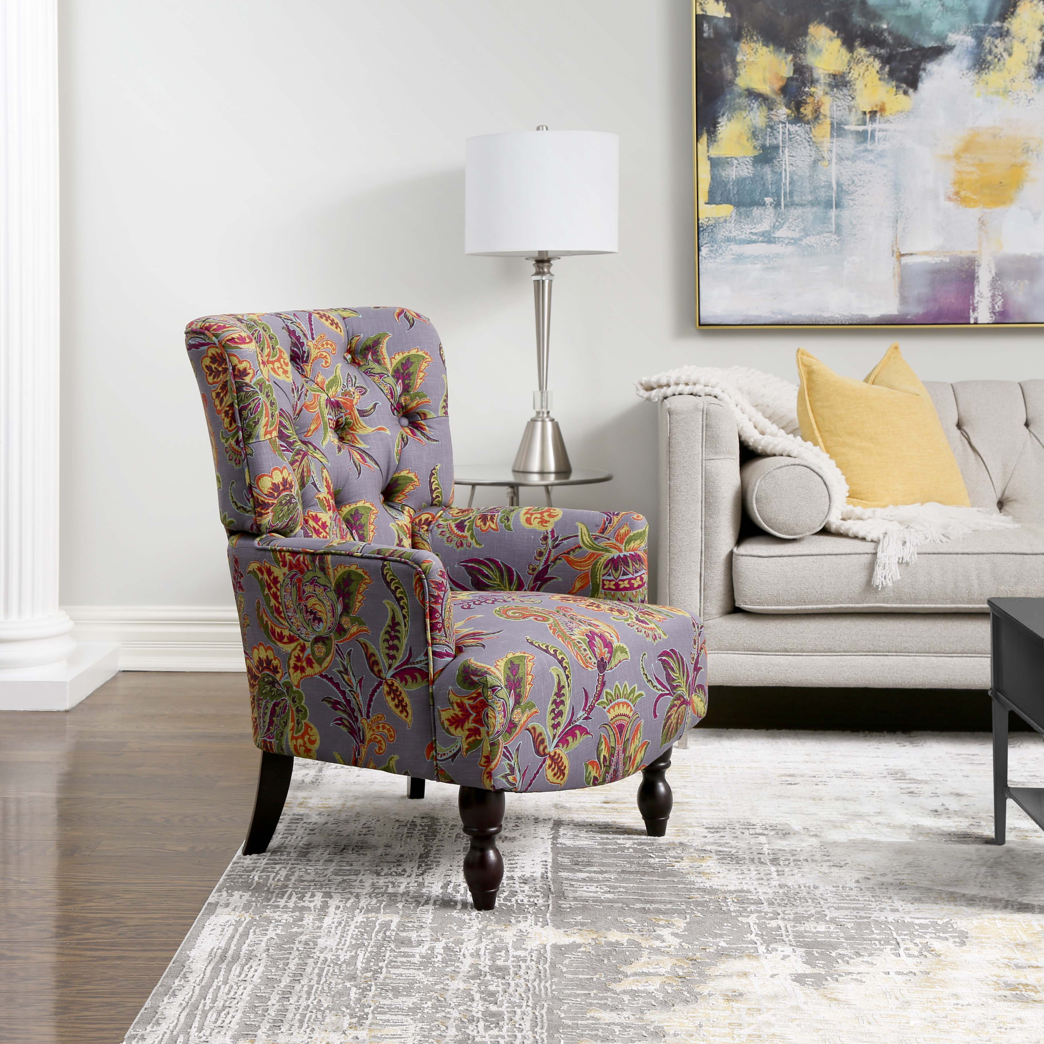 Open Box Homy Casa JOVANNI PATTERN A Leisure Chair "27.8'' W x 31.5'' D x 38.4'' H" Modern Comfort Armchair for Living Room, Bedroom, Office