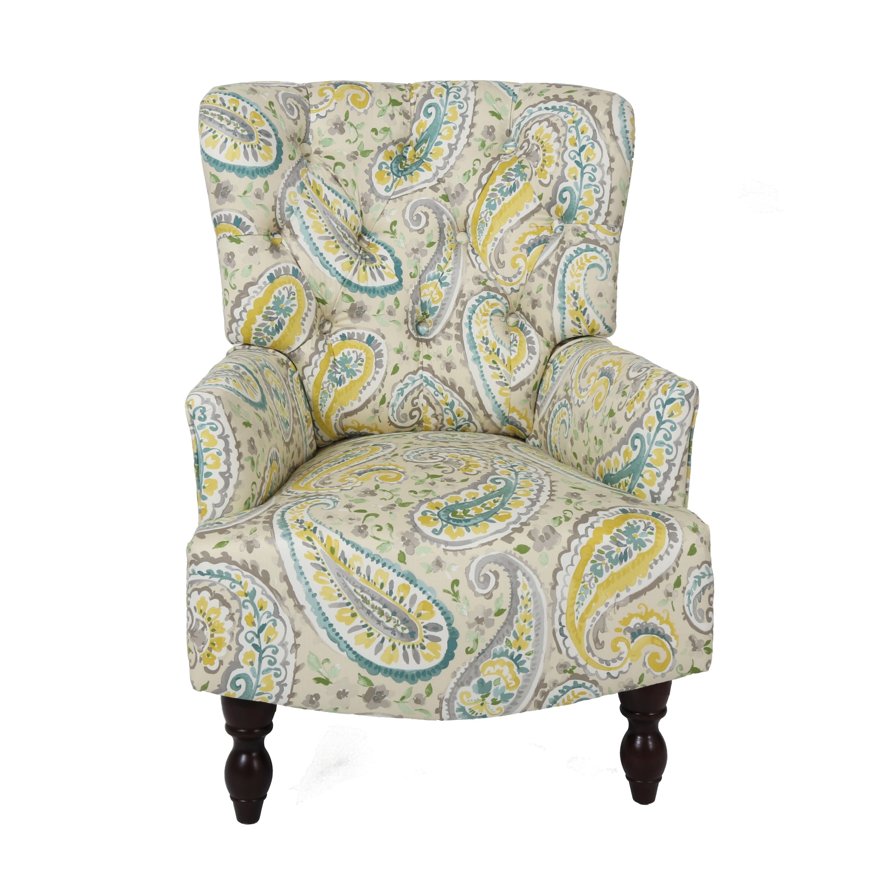 Homy Casa JOVANNI leisure Chair, Solid Wood Frame, Fireproof Rainbow Green Fabric Open Box