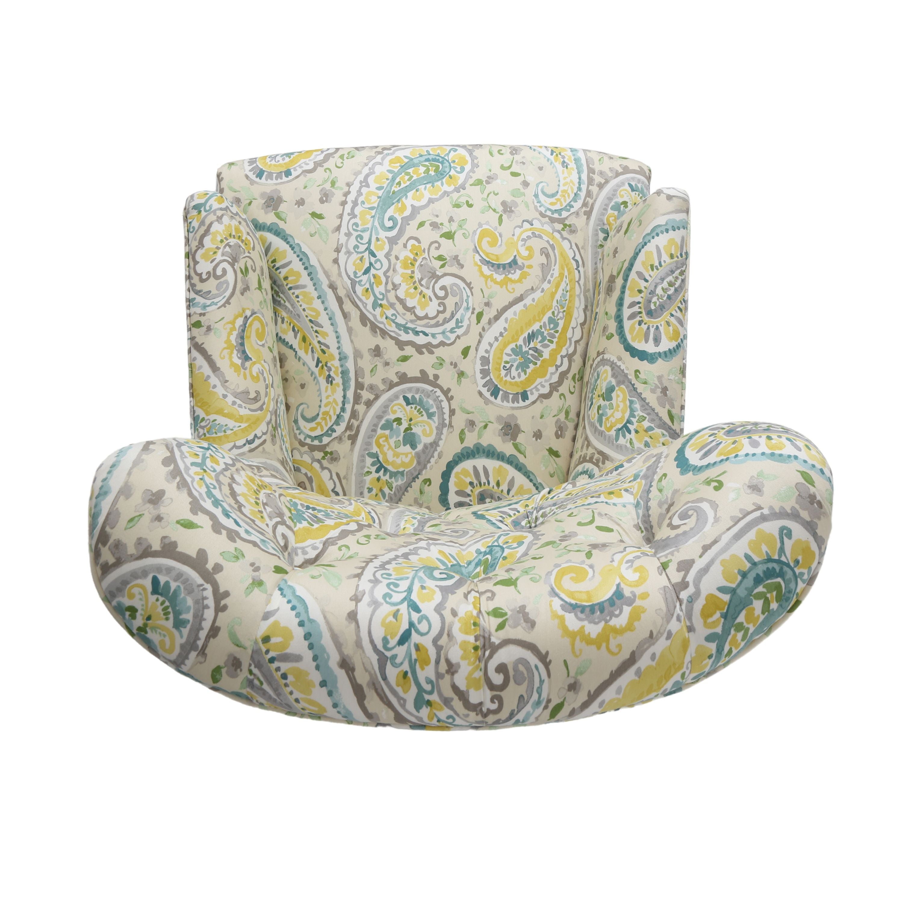 Homy Casa JOVANNI leisure Chair, Solid Wood Frame, Fireproof Rainbow Green Fabric Open Box
