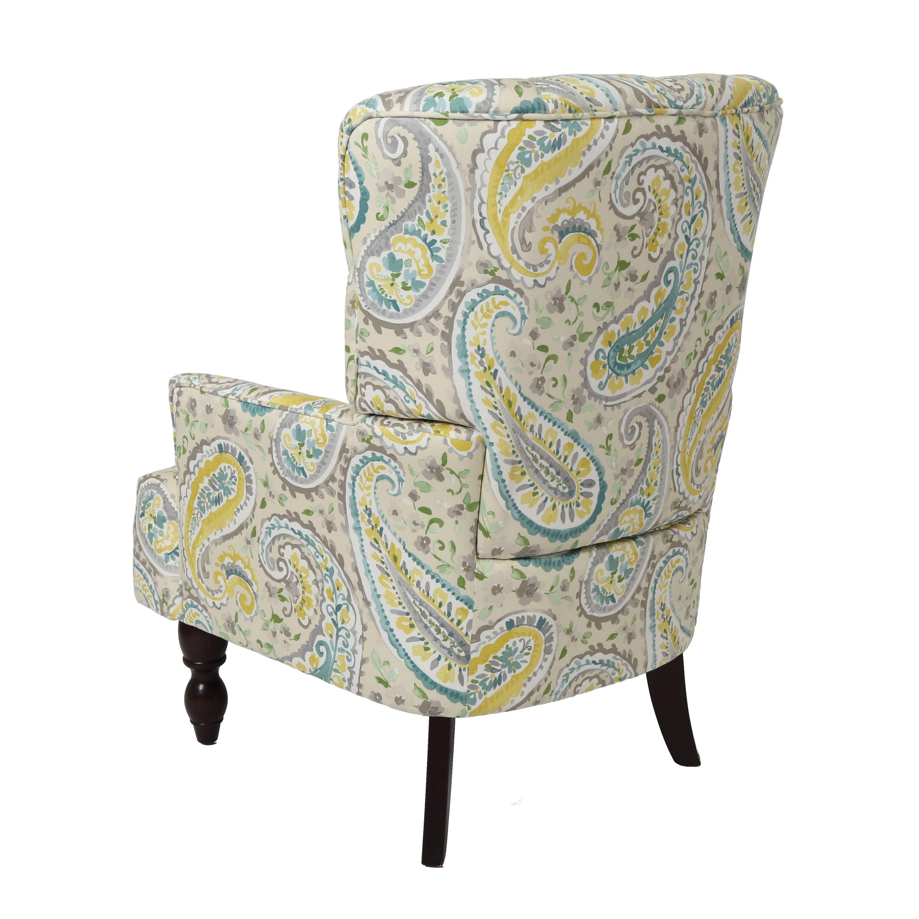 Homy Casa JOVANNI leisure Chair, Solid Wood Frame, Fireproof Rainbow Green Fabric Open Box
