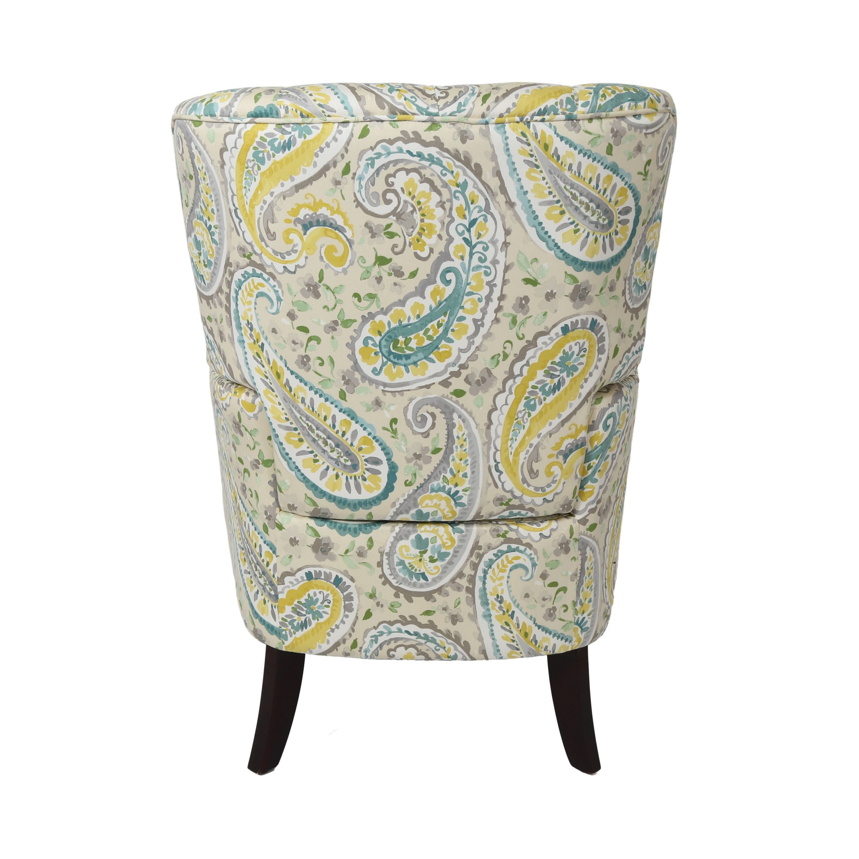 Homy Casa JOVANNI leisure Chair, Solid Wood Frame, Fireproof Rainbow Green Fabric Open Box