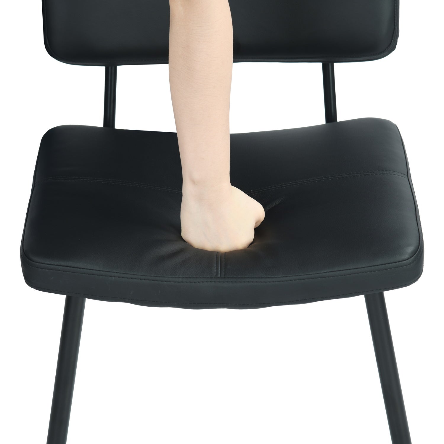 Homy Casa Karomi 2PC PU Dining Chairs in Black
