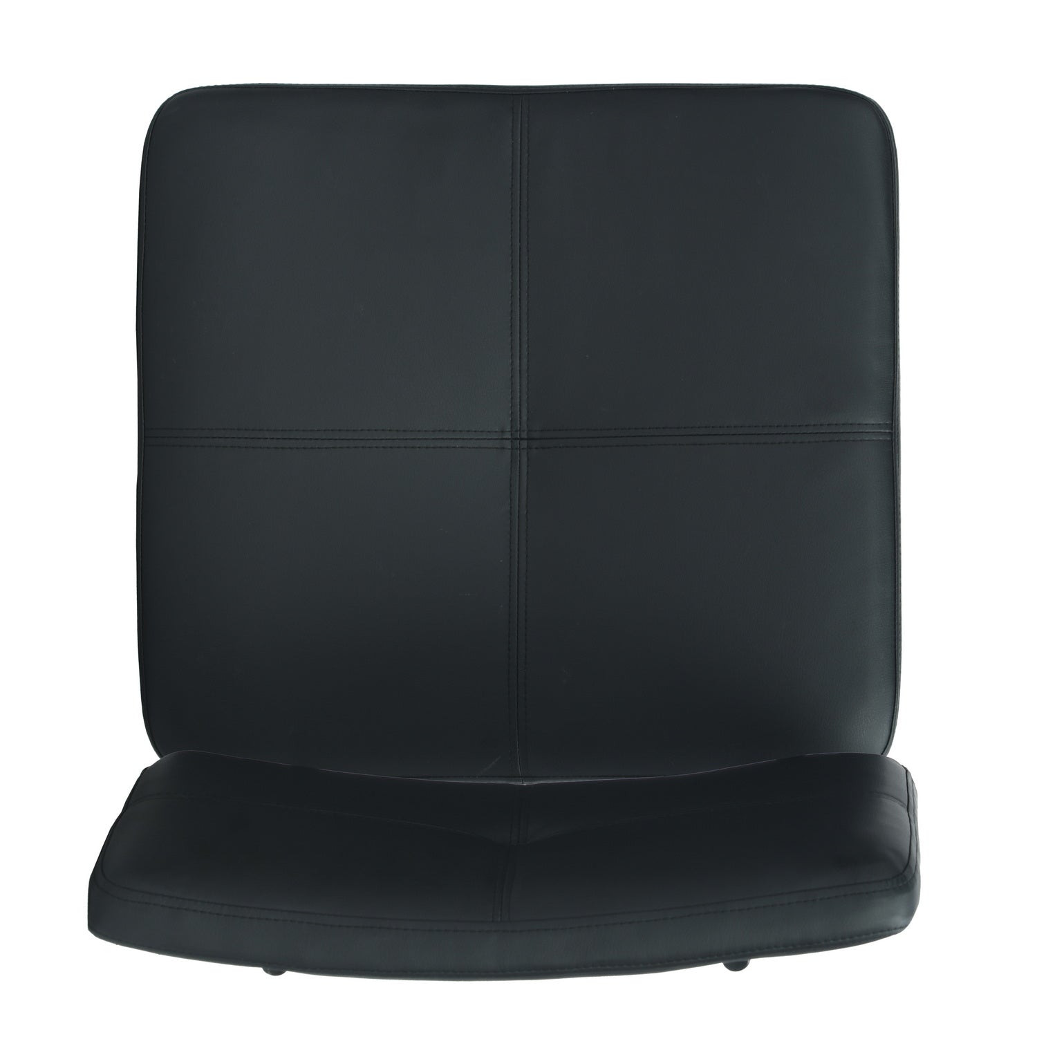 KOM Modern PU Dining Chairs Set of 2, Black Metal Legs