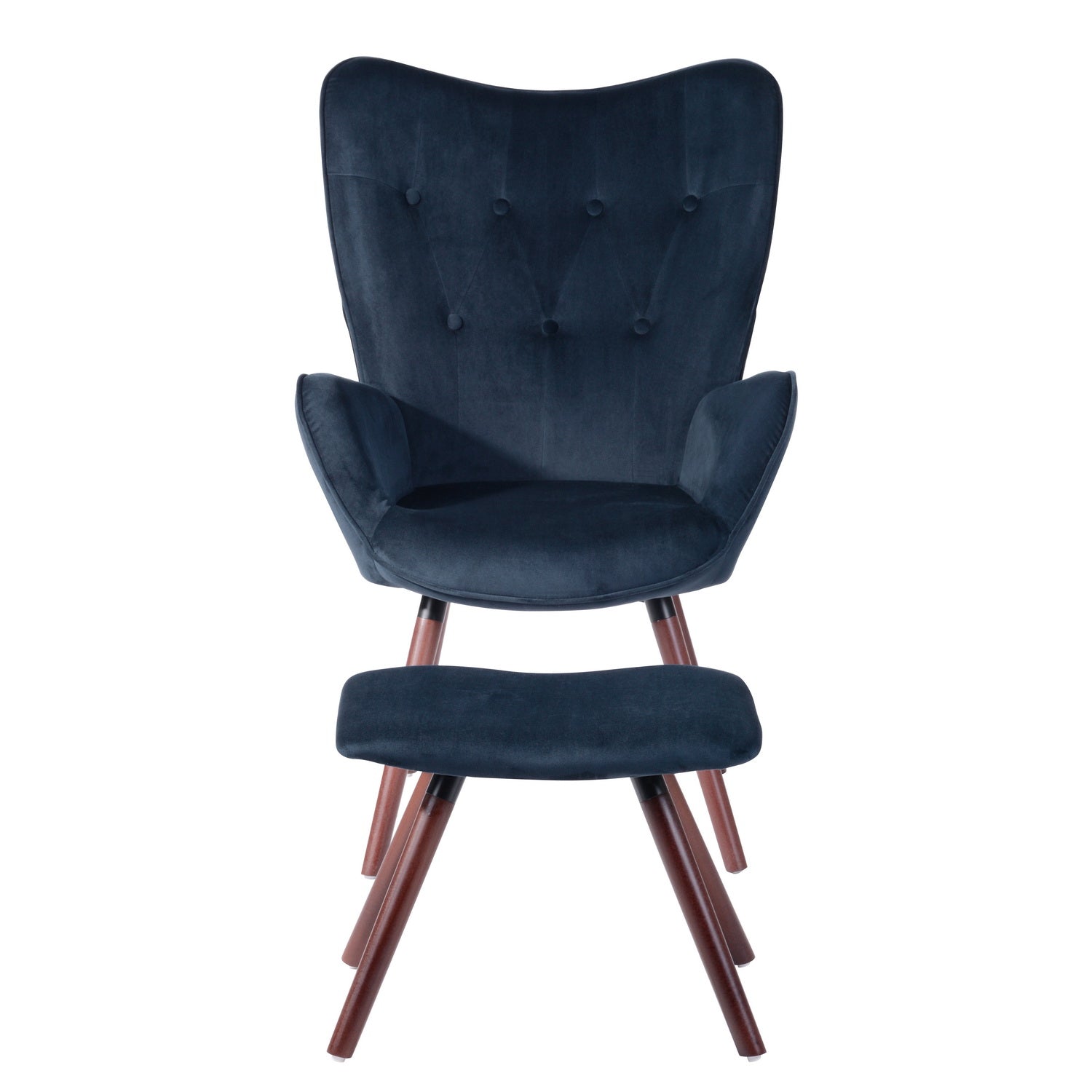 Homy Casa KAS Ottoman Blue Leisure Chair with Ottoman for Living Room and Home Relaxation Open Box