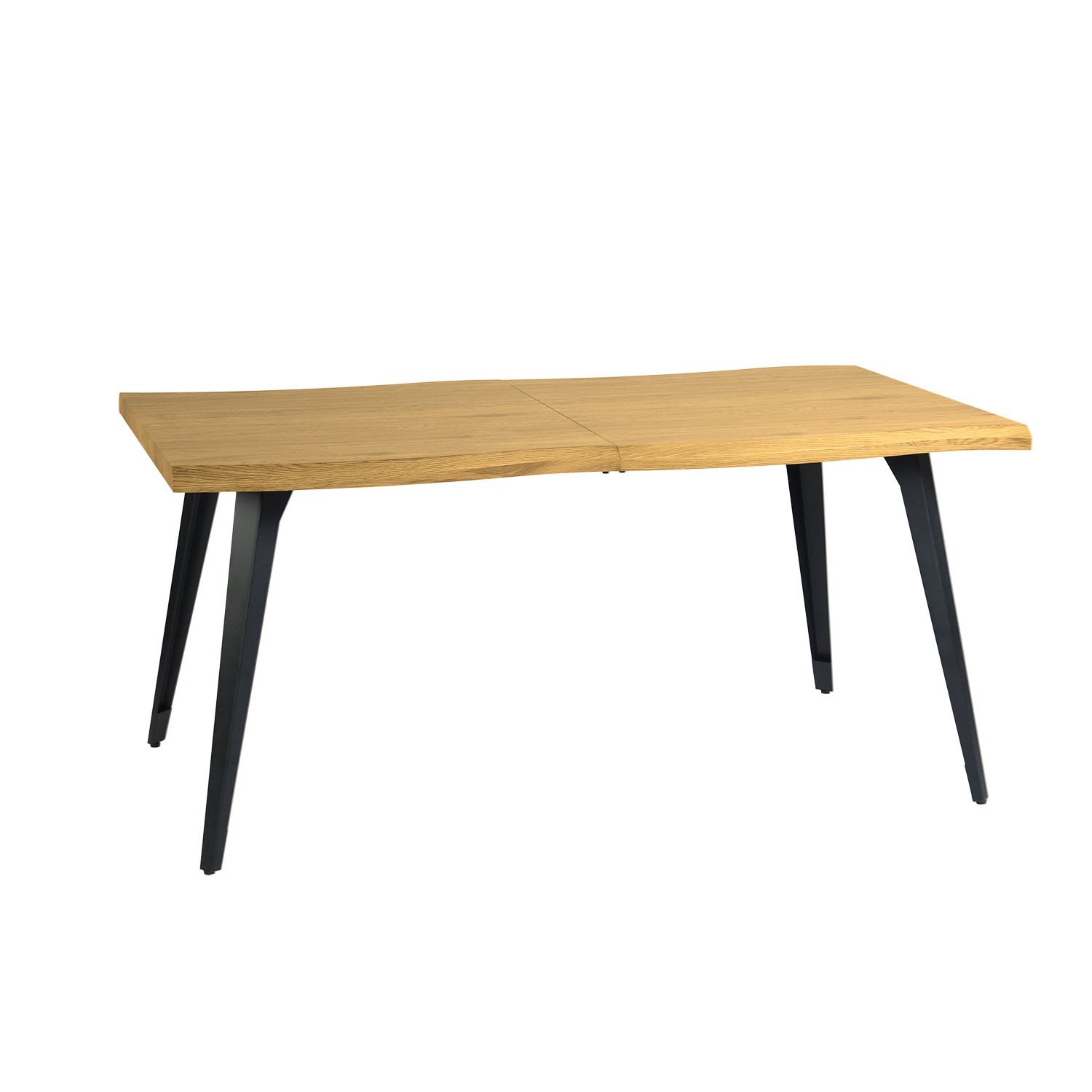 Homy Casa Lancelot 63” Dining Table for 6 Solid Wood Look Wavy Edge,Oak