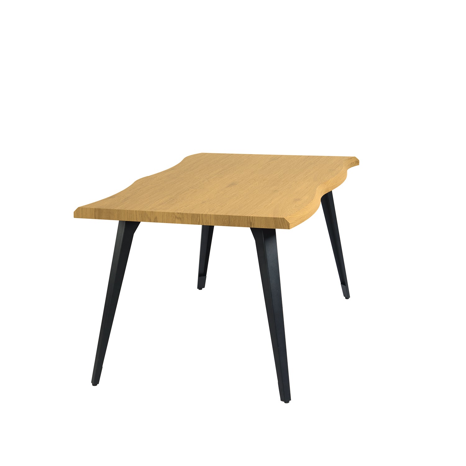 Homy Casa Lancelot 63” Dining Table for 6 Solid Wood Look Wavy Edge,Oak