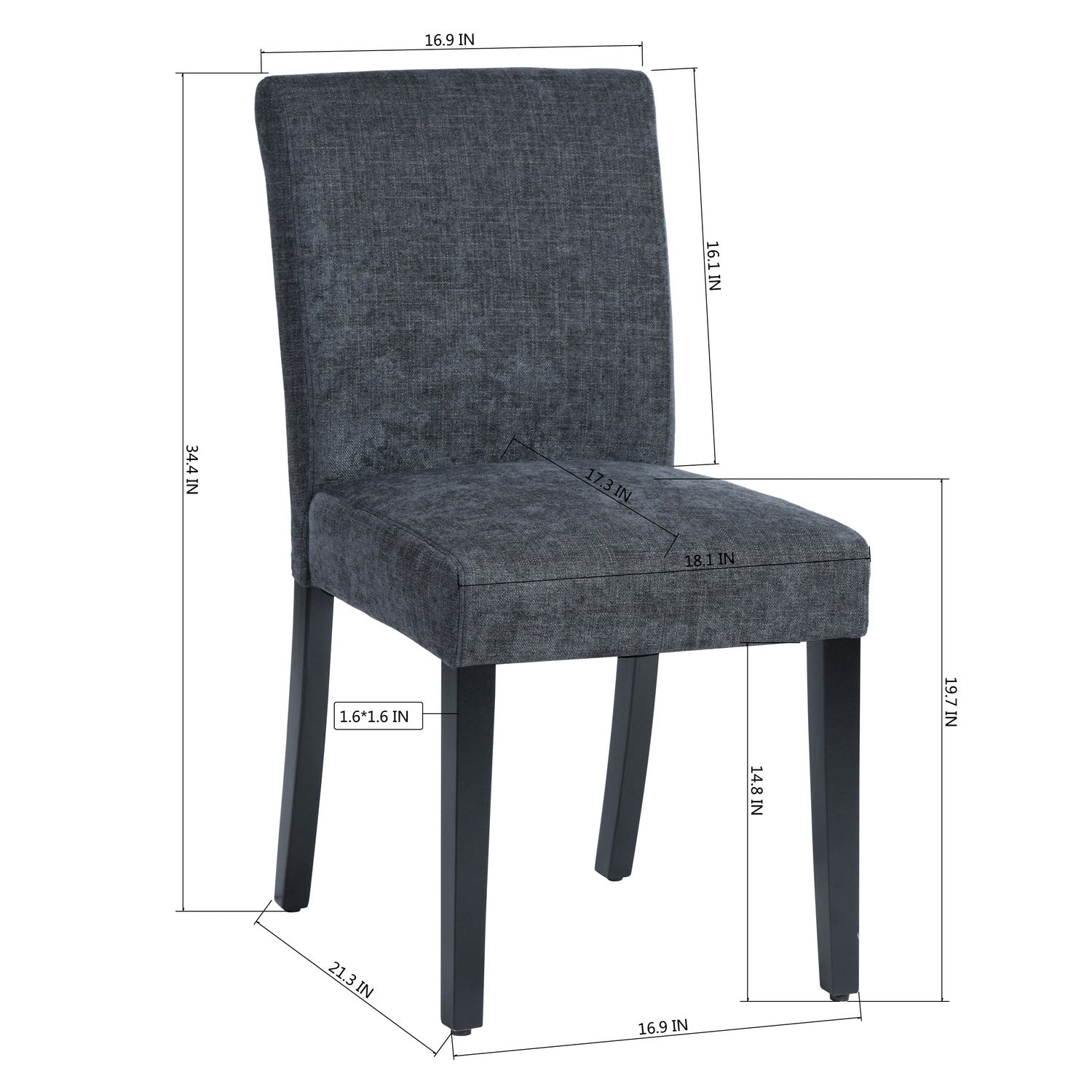 Homy Casa PIRLO 7 Piece 47" Dining Table Set with 6 LOWE Upholsted Chairs
