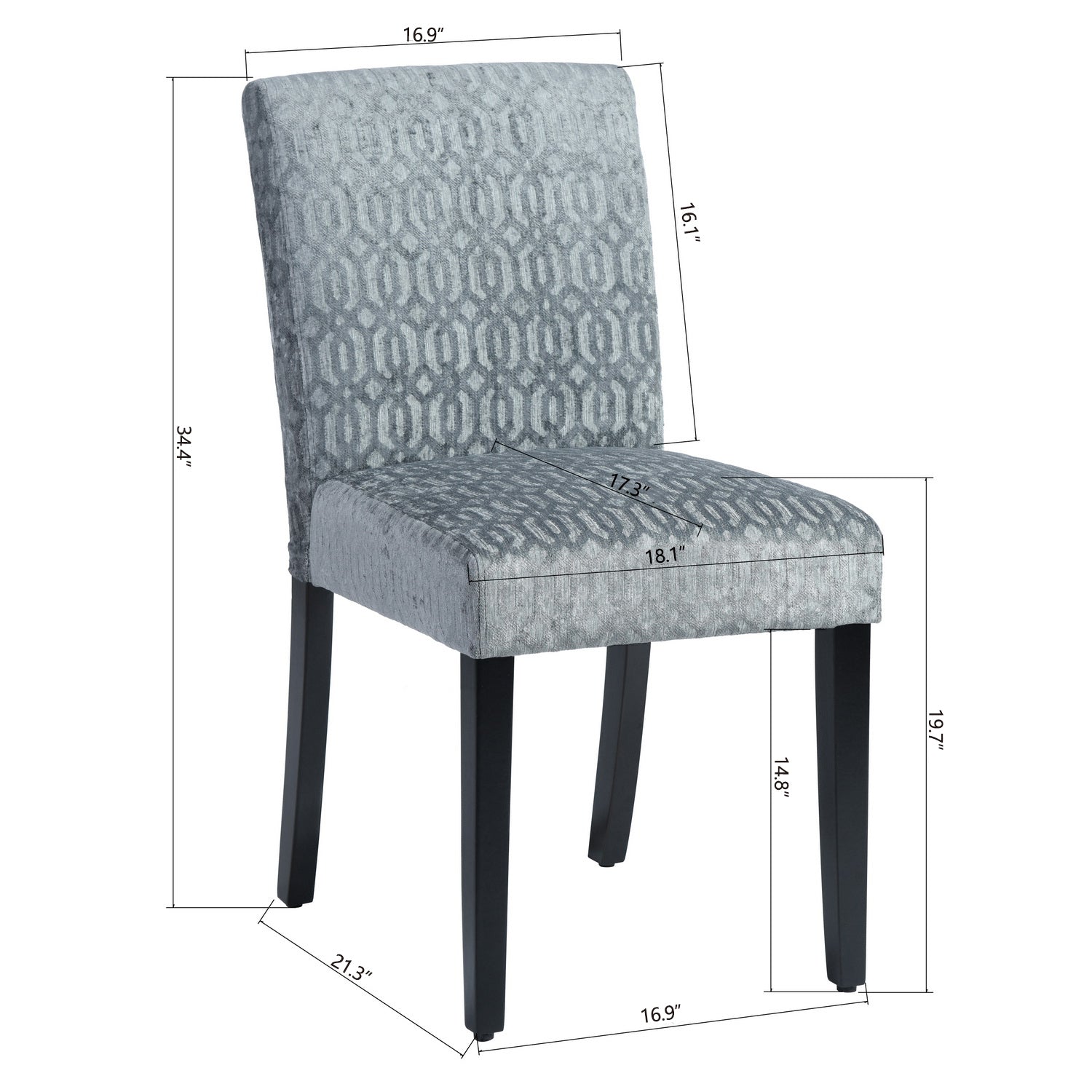 Homy Casa LOWE DG 2-Pack Parsons Dining Chairs "17.91" W x 23.82" D x 34.45" H for Dining Room Seating Open Box