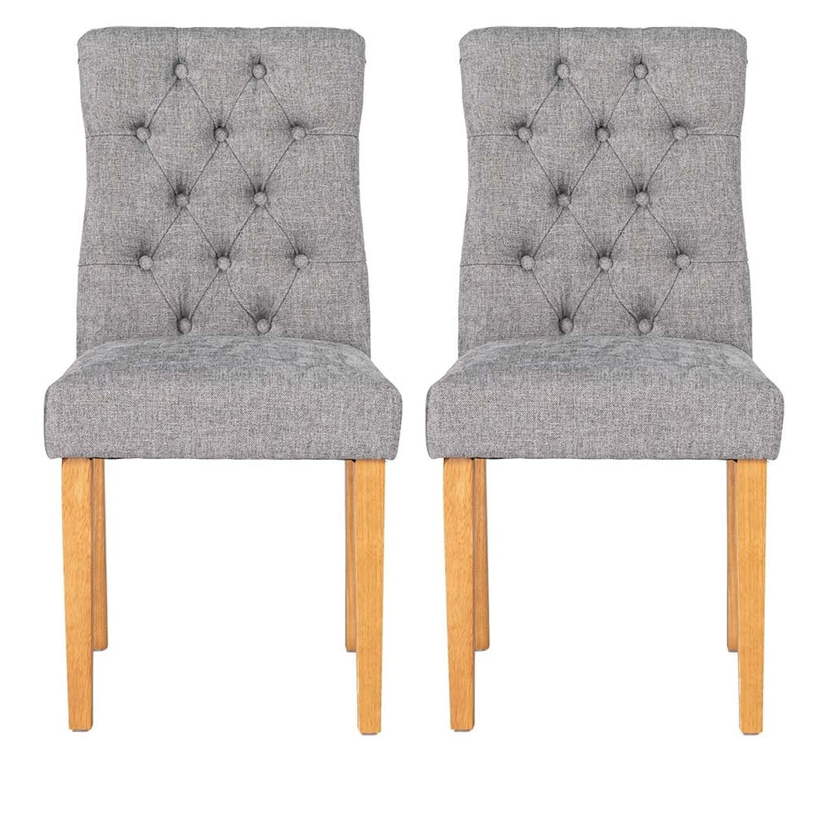 Homy Casa LUCETTA GREY 2PC Dining Chairs Comfortable Seating for Kitchen & Dining Room Open Box