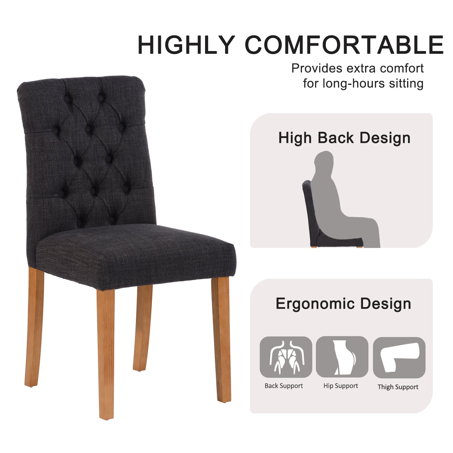 Homy Casa ROOKIE R+LUCETTA 5-Piece Dining Set 31.5" Dining Table with 4 LUCETTA BLACK Chairs Open Box