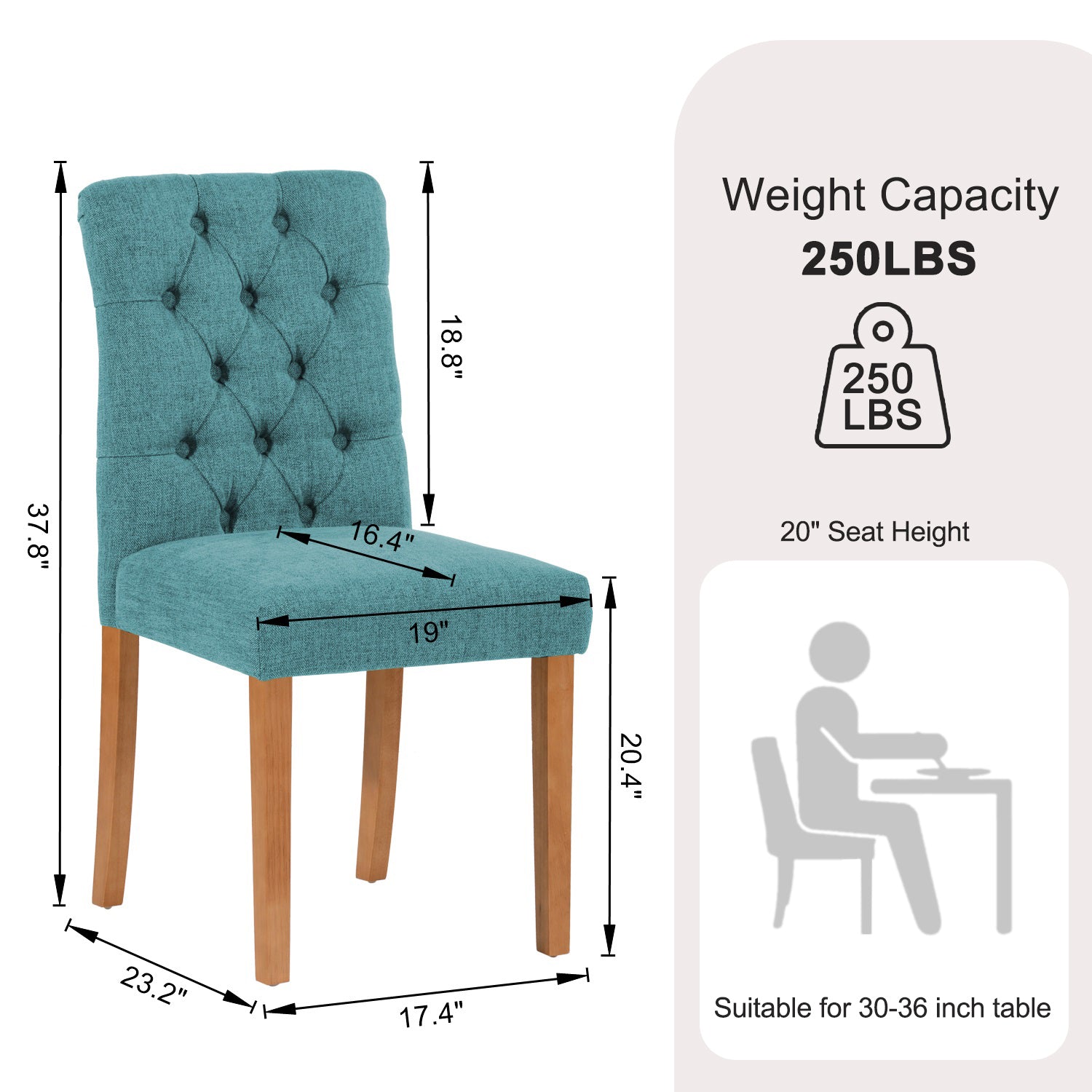 Homy Casa ELROY+LUCETTA 3PC Dining Set with Brown Table and 2 LUCETTA Green Dining Chairs Open Box