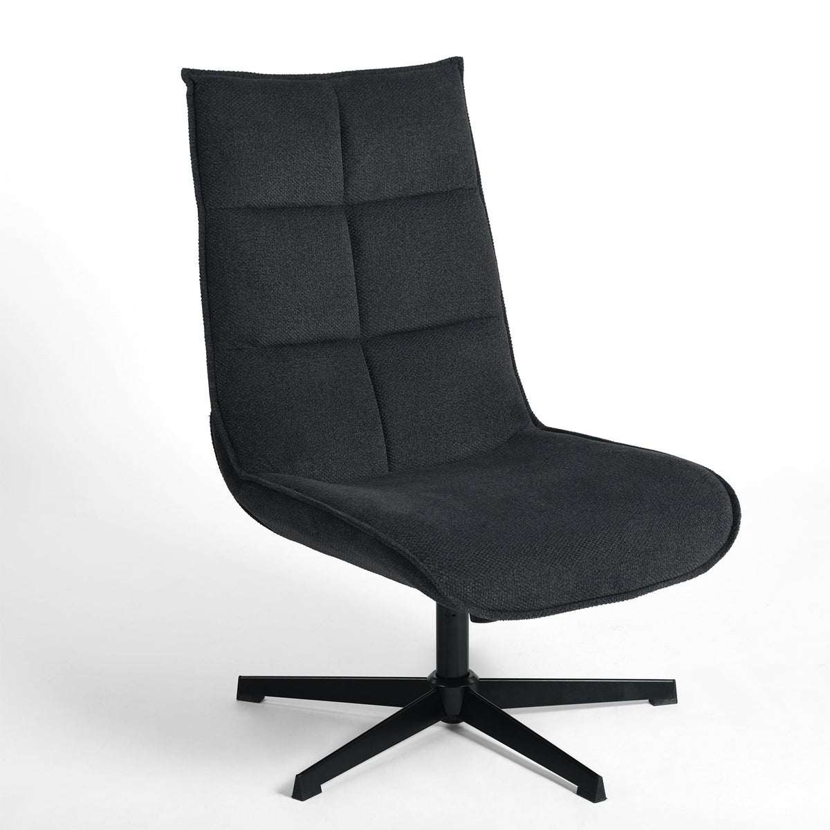 Homy Casa Lucks Swivel Lounge Chair with Fabric Upholstery, For Home or Office,Gray