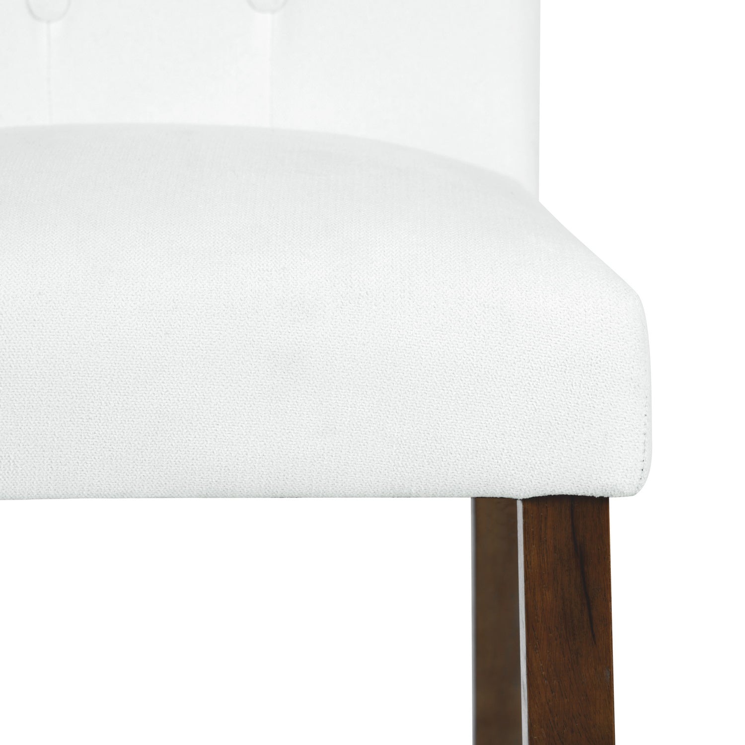 Homy Casa Lunon 2PC High Bars White Tufted Upholstered Bar Chairs with Wood Legs, Open Box