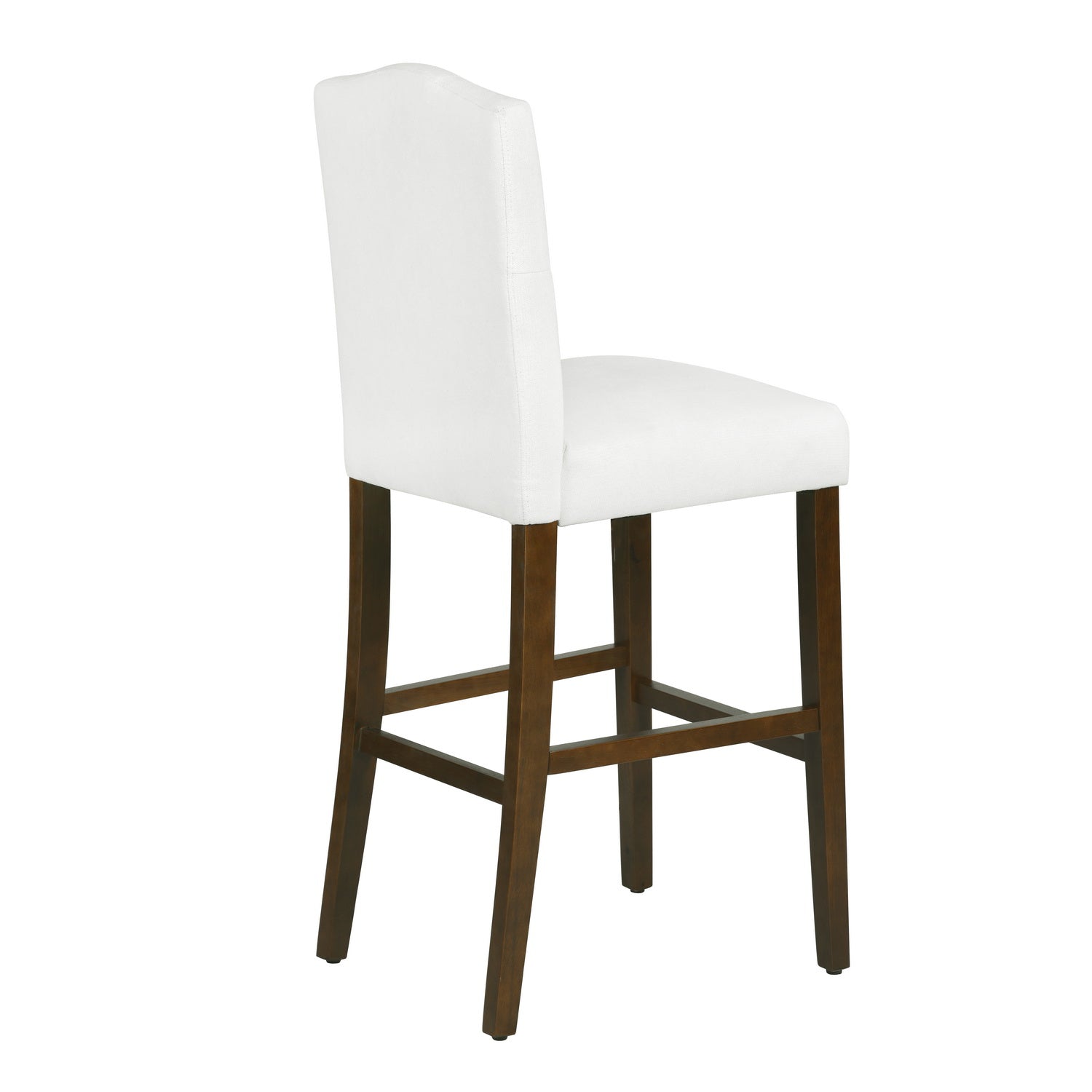 Homy Casa Lunon High Bar Stool Set of 2, White Tufted Upholstered Bar Chairs with Wood Legs,Open Box