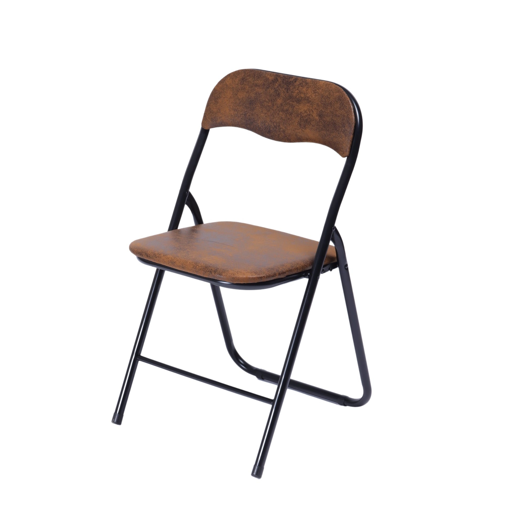 Malibu Suede Brown Folding Dining Chair Set