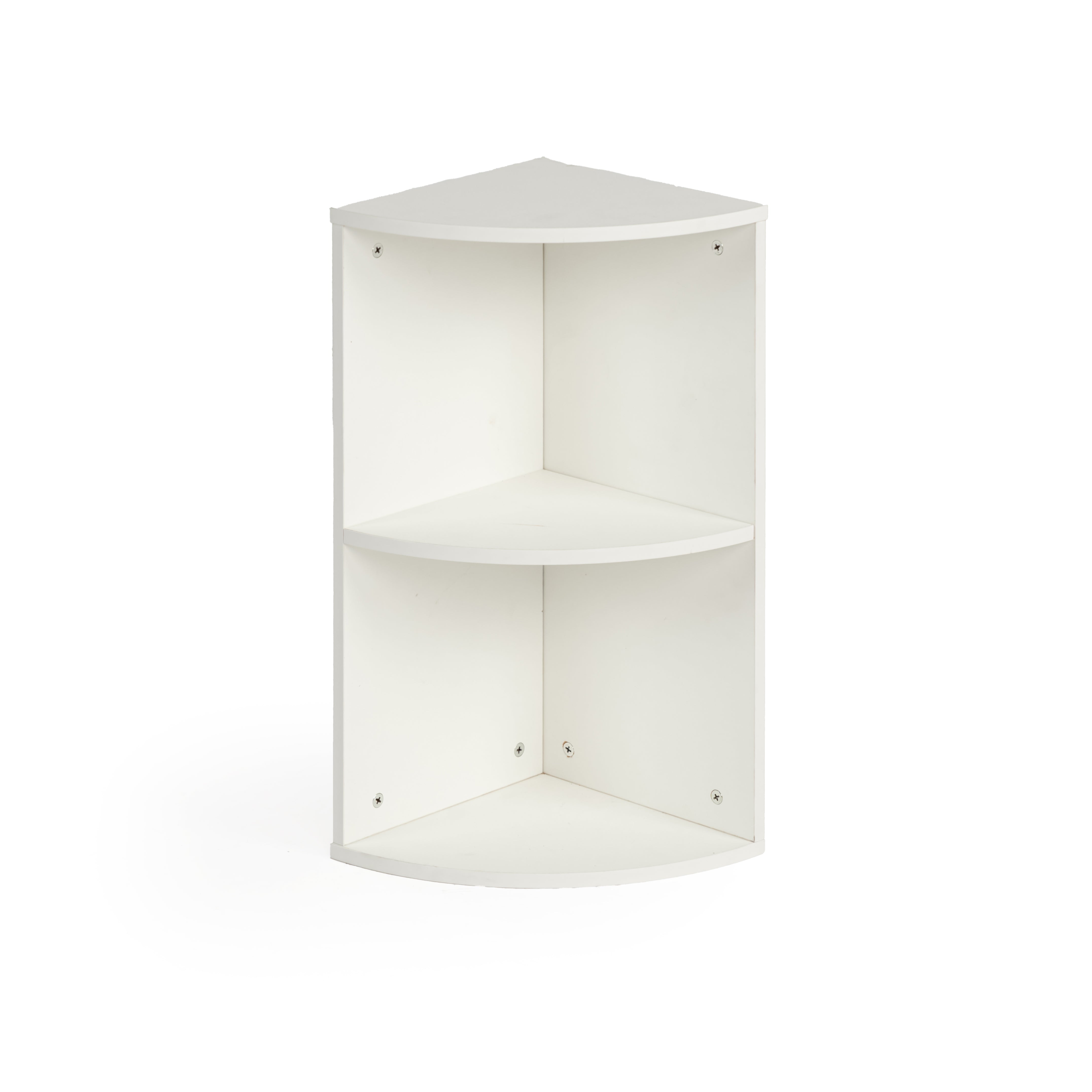 Homy Casa MANDI II 2PC Storage Shelf Set Straight & Corner 2-Tier Bookcase L-Shaped Modular Organizer