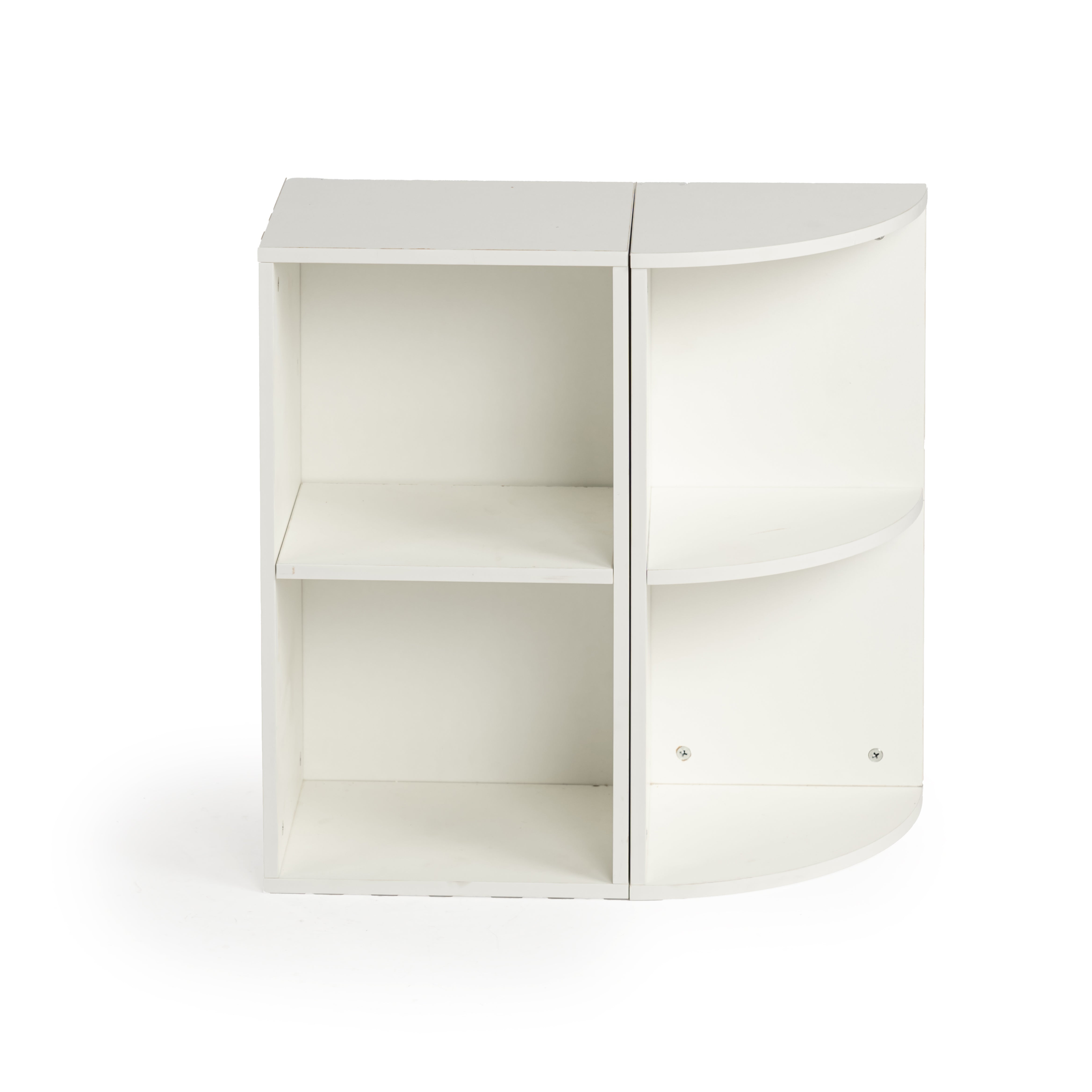 MANDI 4-Piece White Modular Bookcase Set with 2-Tier U-Shaped Storage Shelves