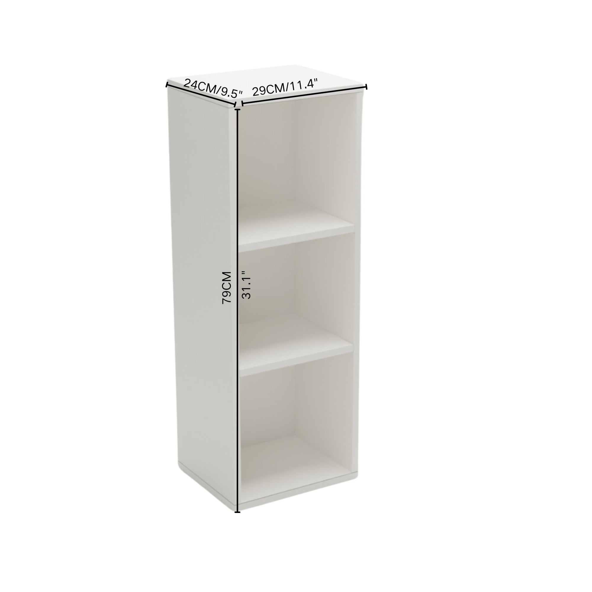 Homy Casa MANDI III 3PC Modular 3-Tier Bookcase Set Stackable Storage Shelves for Living Room Bedroom Office