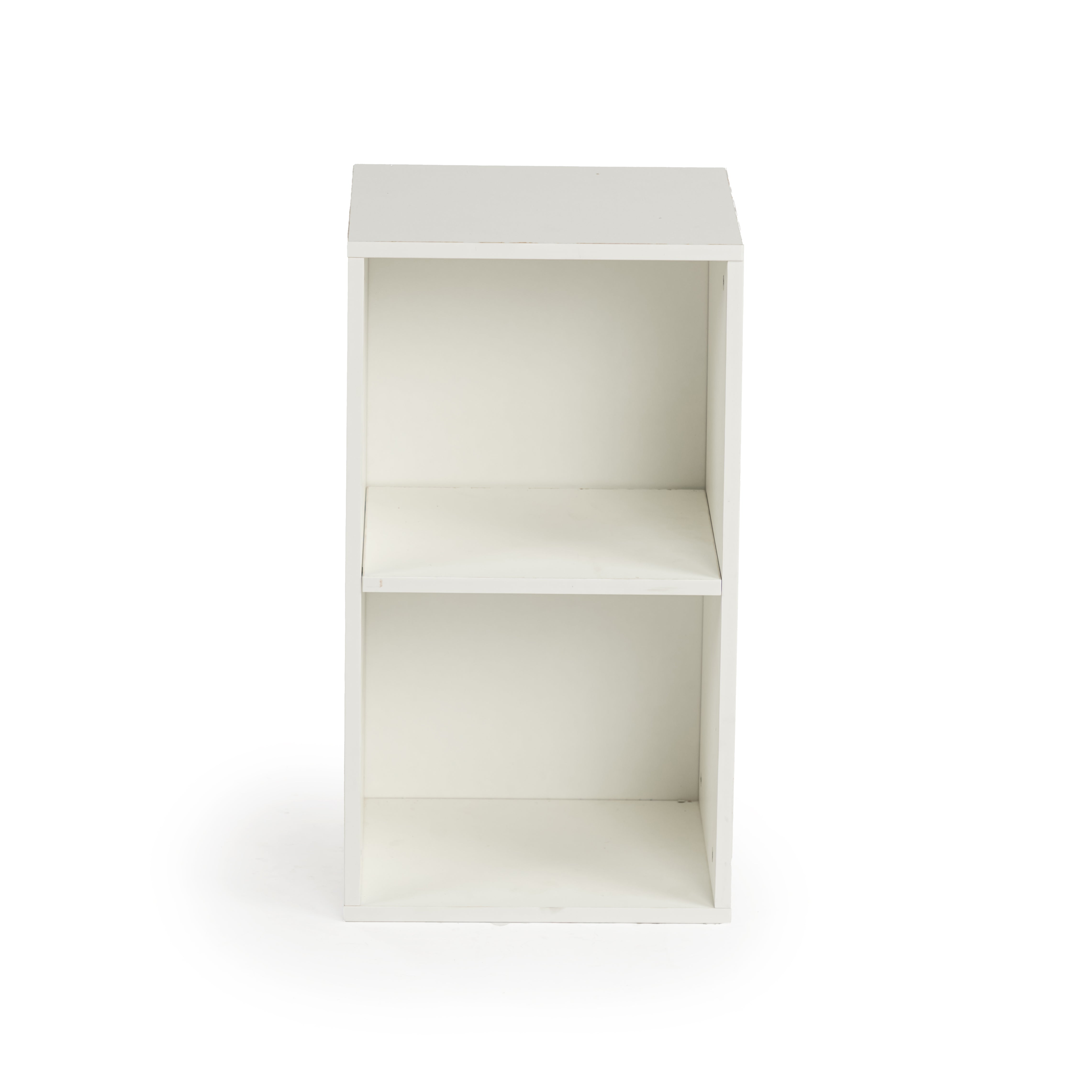 MANDI II 2-Piece L-Shaped White Bookcase Set with 2-Tier Storage