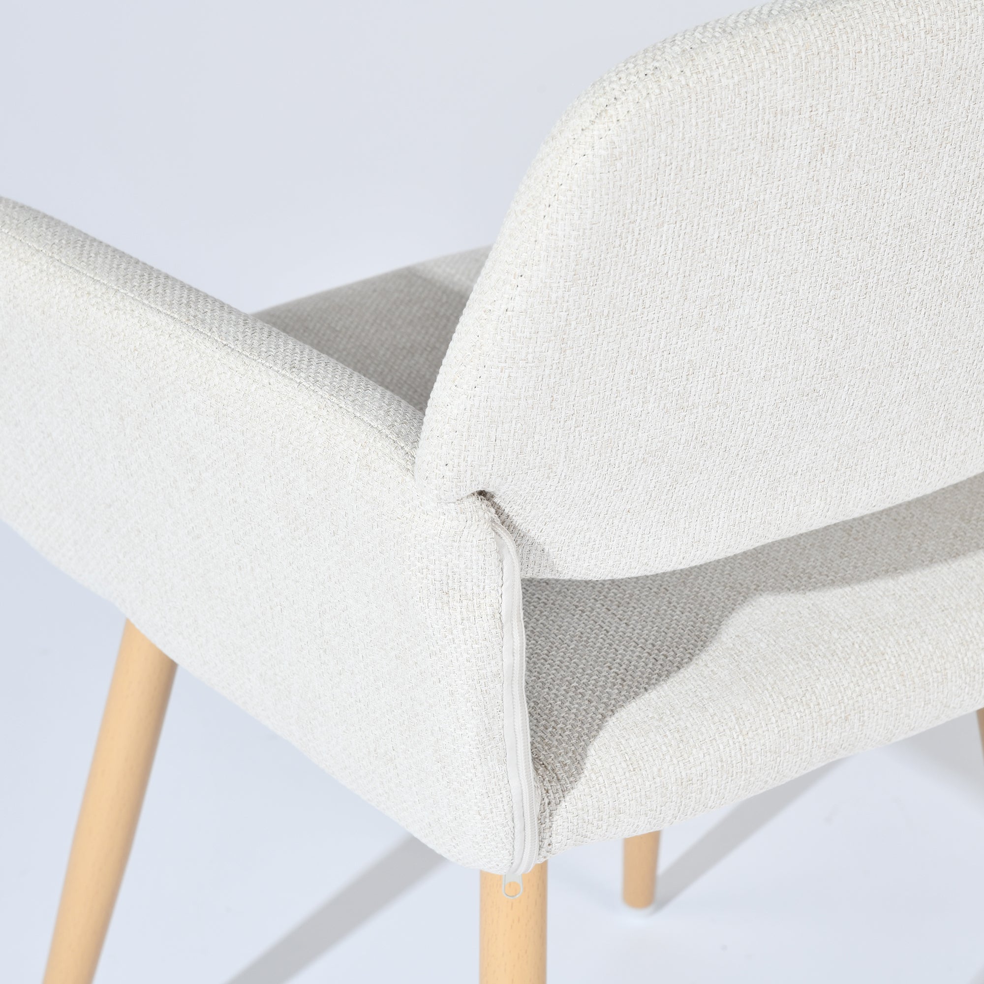 Stan 5 Piece White Marble Dining Table Set with 4 Mayfair Upholstered Chairs, Beige