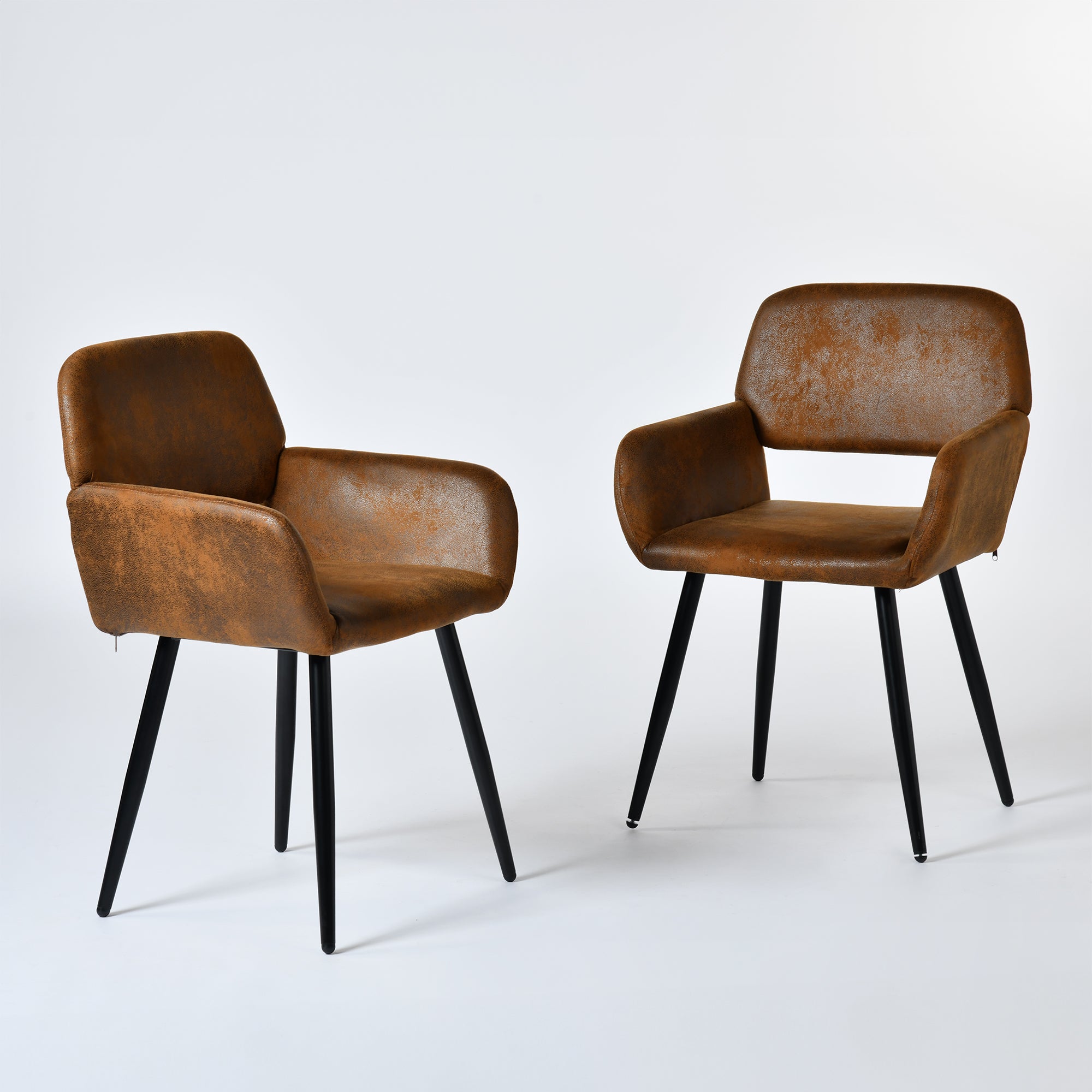 Stan 5 Piece Walnut & Mayfair Upholstered Dining Set, Suede Brown