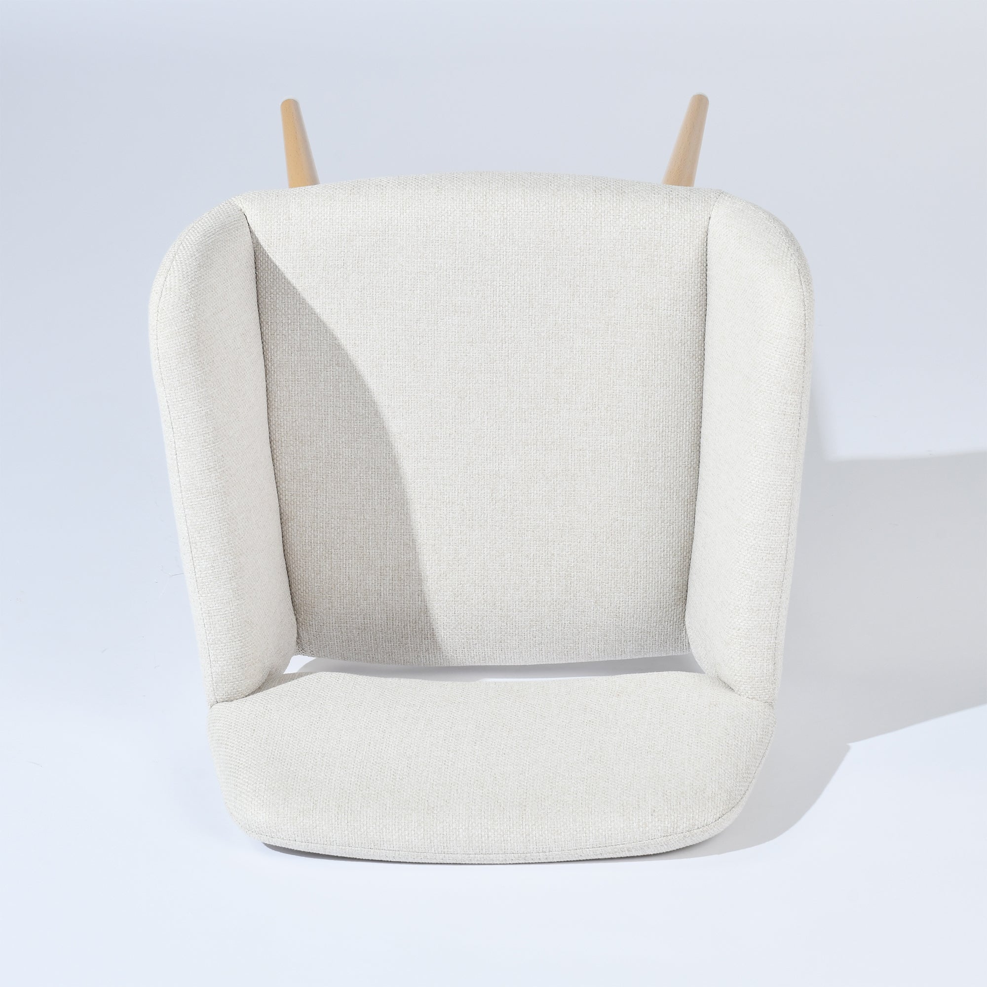 Homy Casa Stan 5 Piece Walnut Dining Table Set 63” Table with 4 Mayfair Upholstered Chairs, Beige