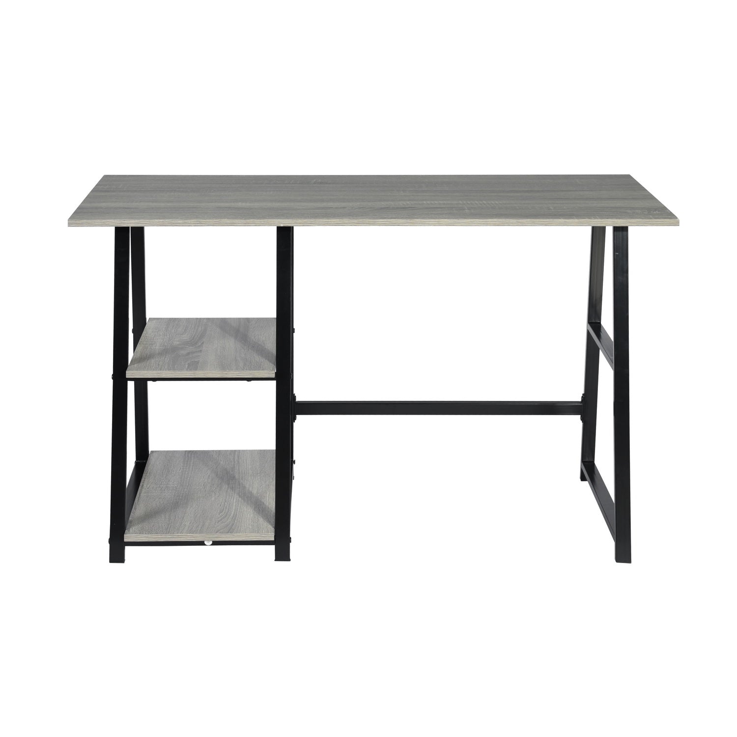 Homy Casa MCGHEE 47.2" Computer Desk with Shelves Dark Grey Open Box