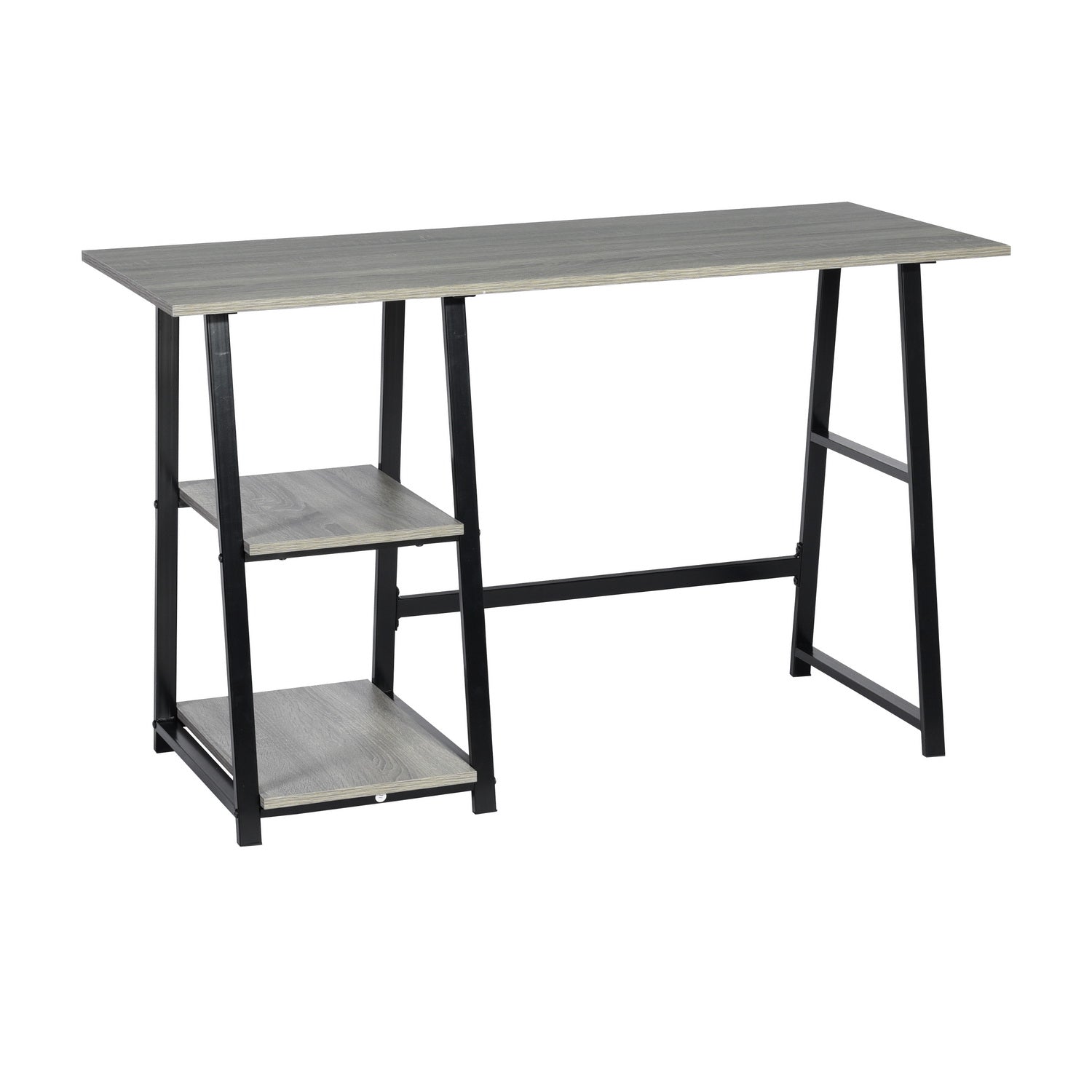 Homy Casa MCGHEE 47.2" Computer Desk with Shelves Dark Grey Open Box