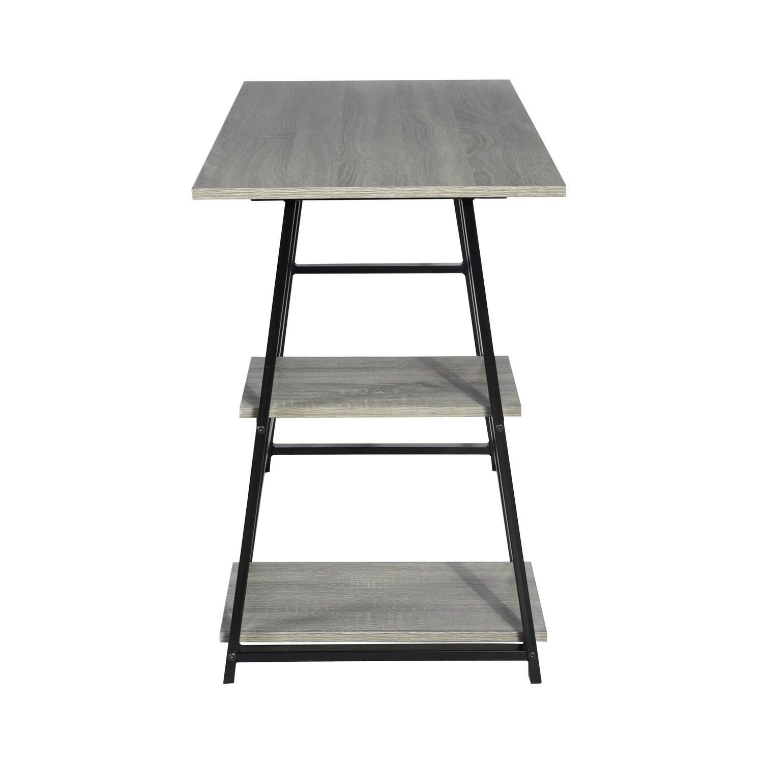 Homy Casa MCGHEE 47.2" Computer Desk with Shelves Dark Grey Open Box
