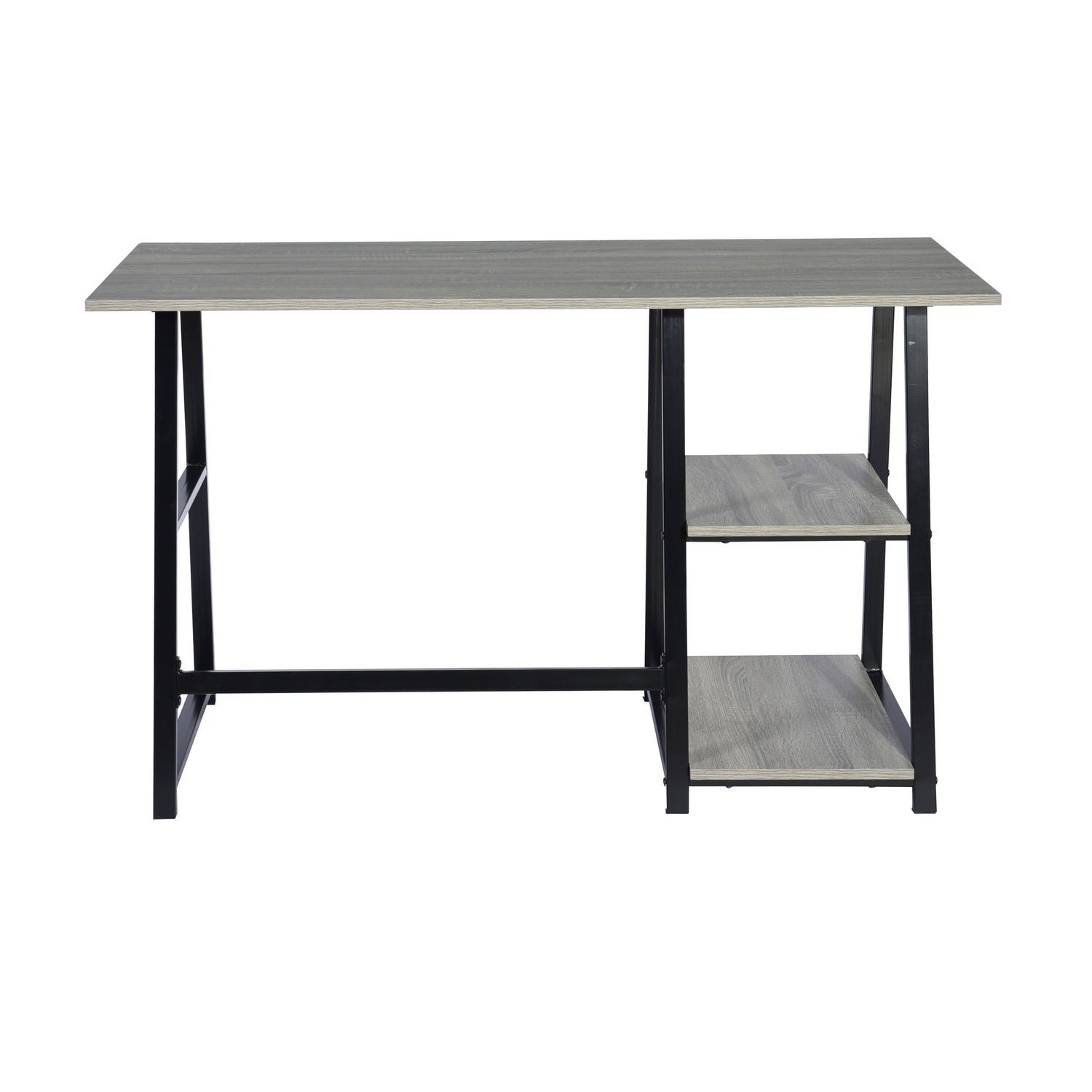 Homy Casa MCGHEE 47.2" Computer Desk with Shelves Dark Grey Open Box