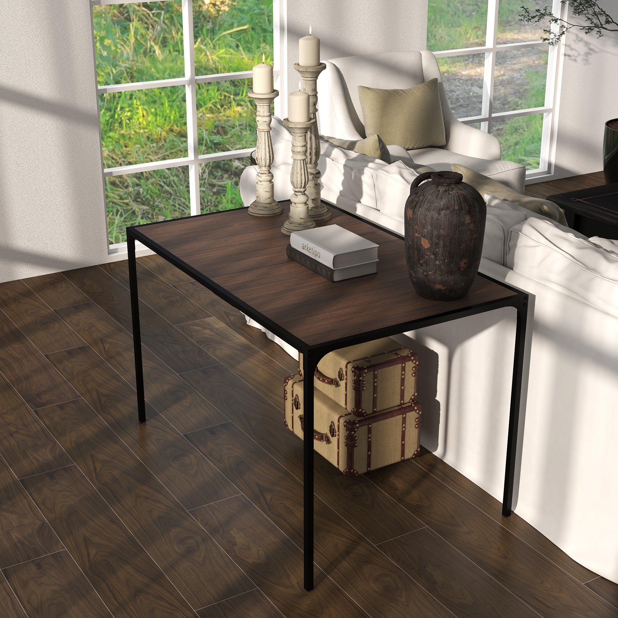 Homy Casa MILLIKEN 47" Espresso Dining Table Open Box
