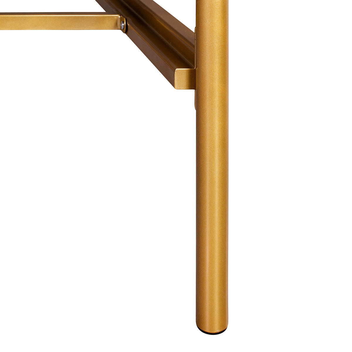Homy Casa MIYE Full Size Metal Platform Bed Frame with Geometric Headboard in Gold Open Box