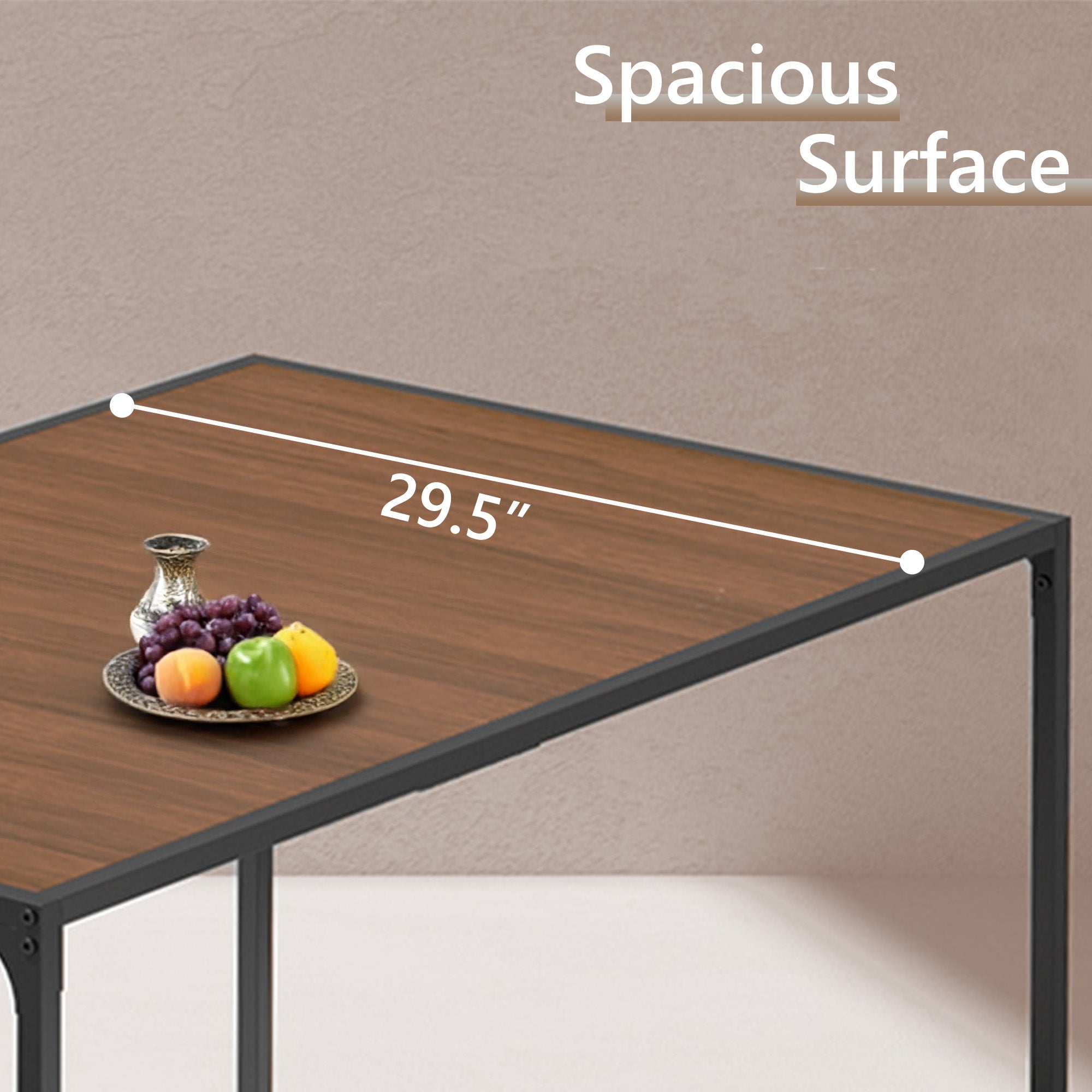 Homy Casa Milliken 47.2" Espresso Rectangluar Bistro Dining Table Writing Desk