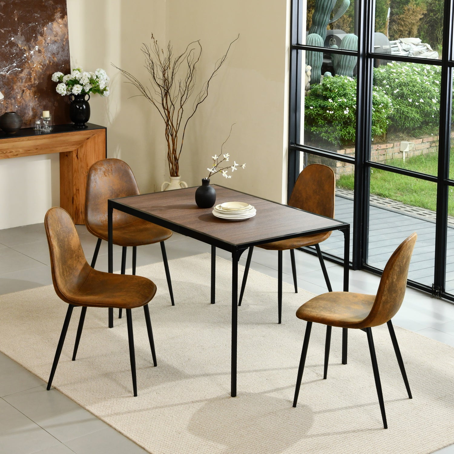 Homy Casa MILLIKEN 47" Espresso Dining Table Open Box