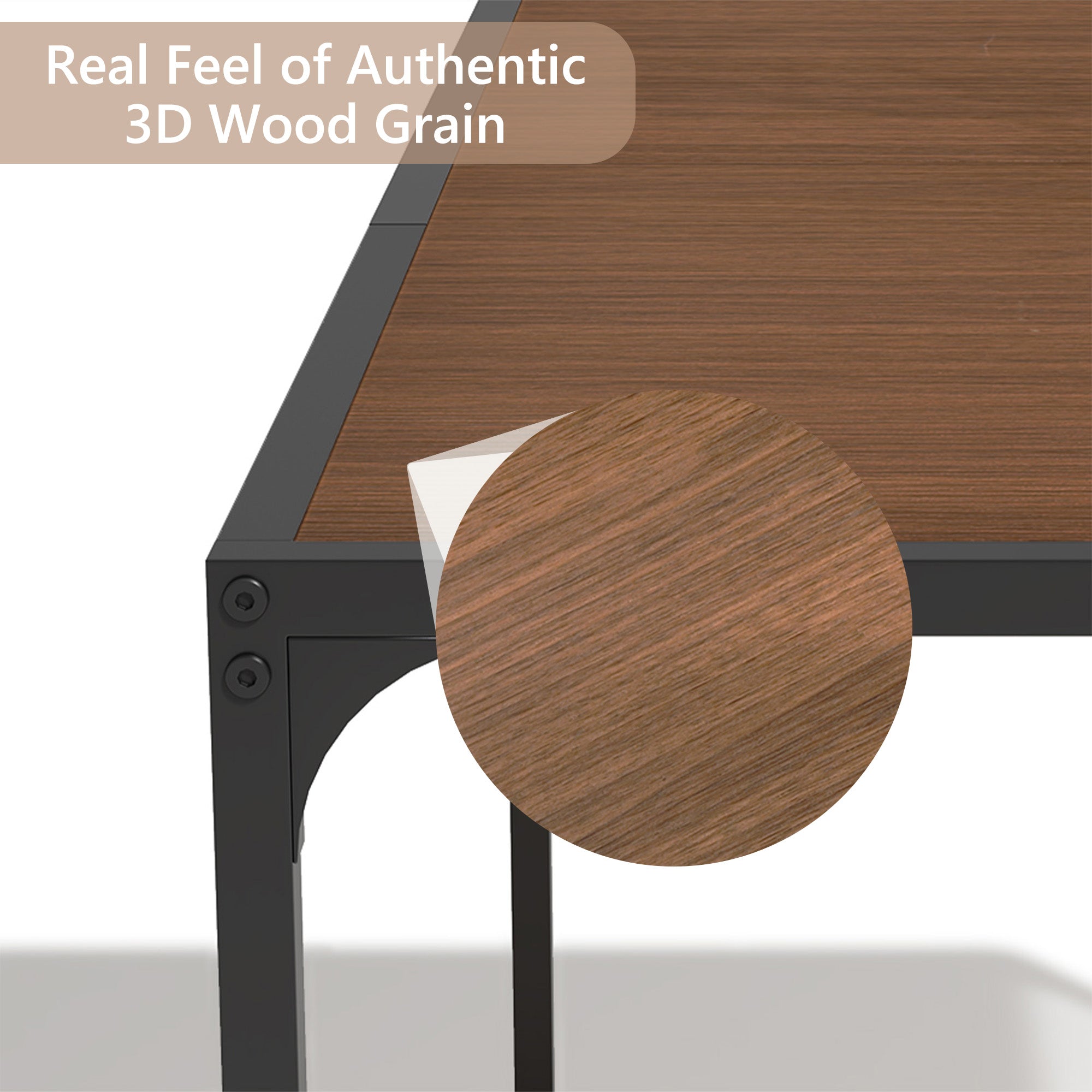 Homy Casa Milliken 47.2" Espresso Rectangluar Bistro Dining Table Writing Desk