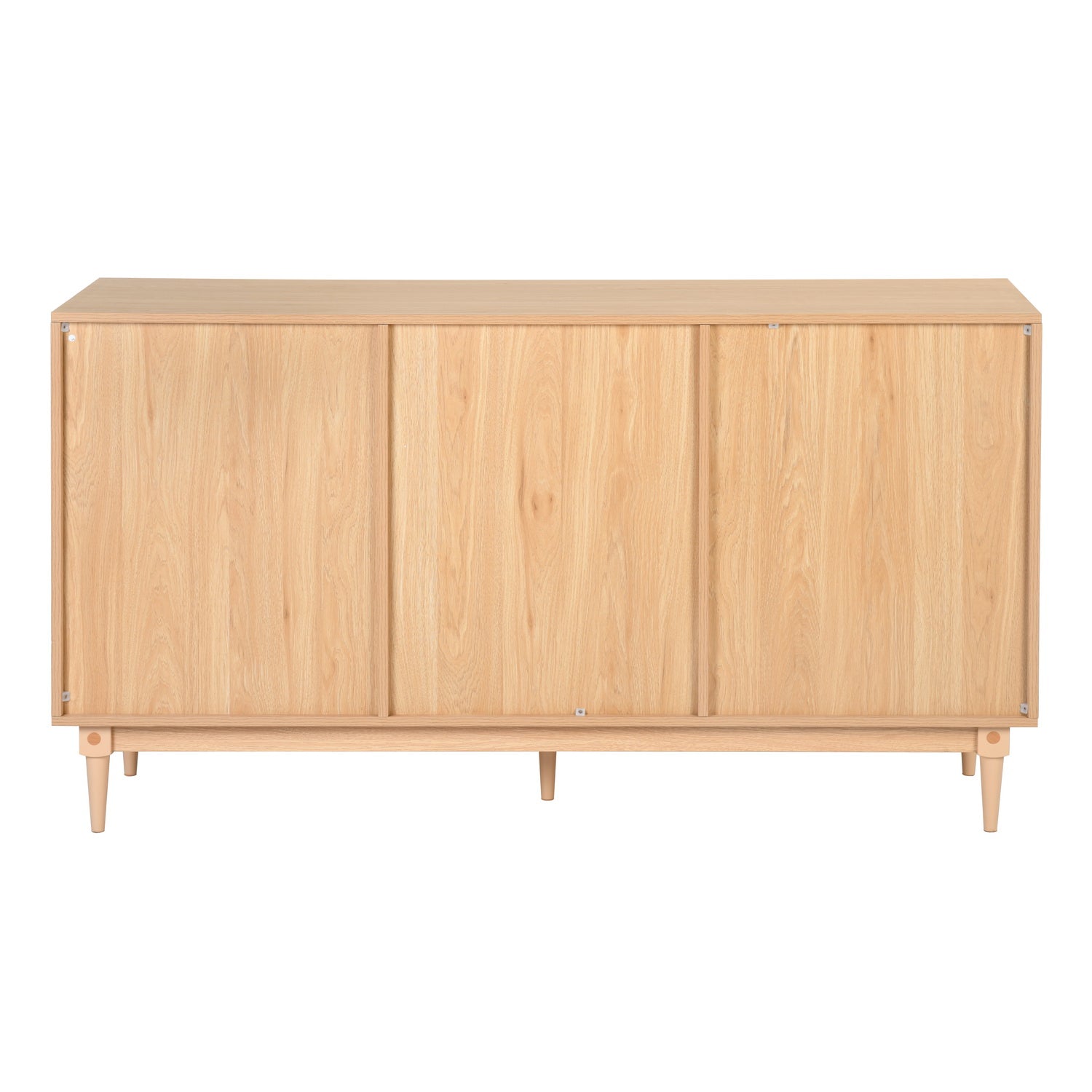 Homy Casa OPPELT Modern Oak Sideboard Cabinet with Rattan Style Doors and Beech Wood Legs, Open Box