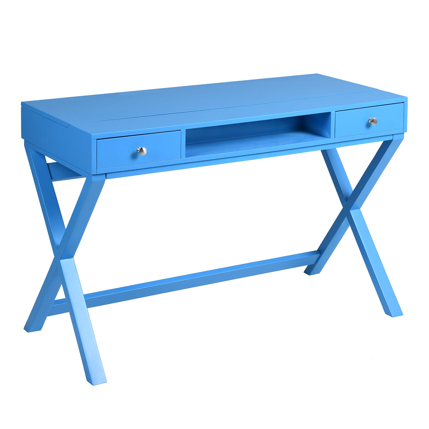 Homy Casa PARCA BLUE 44.09" W x 20.08" D Office Desk for Home Workspace Open Box